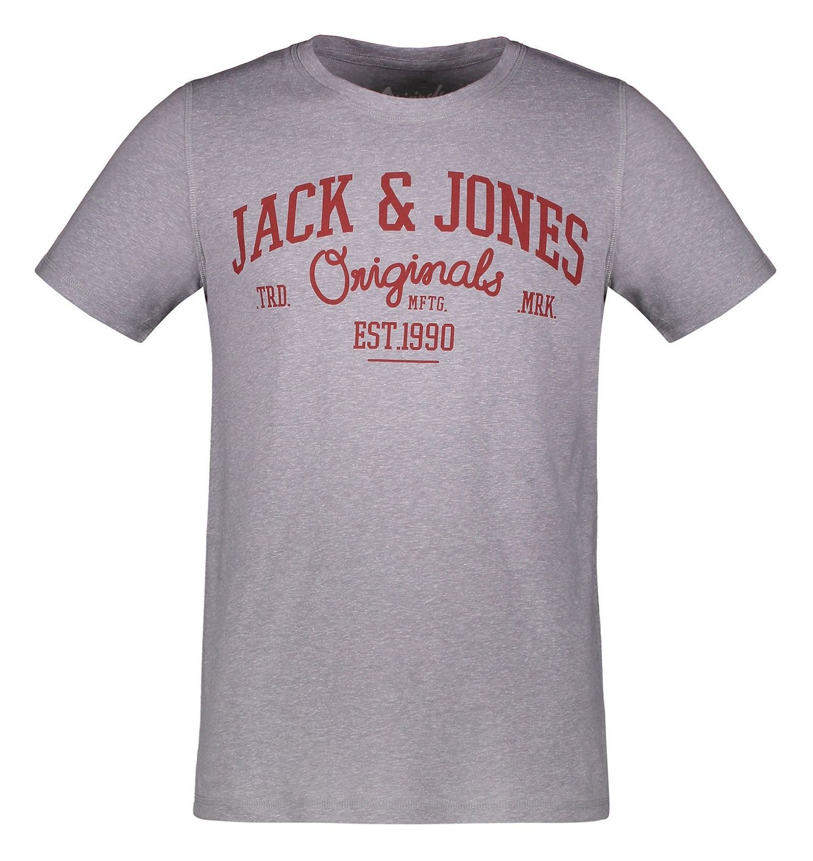 تی شرت آستین کوتاه مردانه - جک اند جونز - طوسي ملانژ - 1