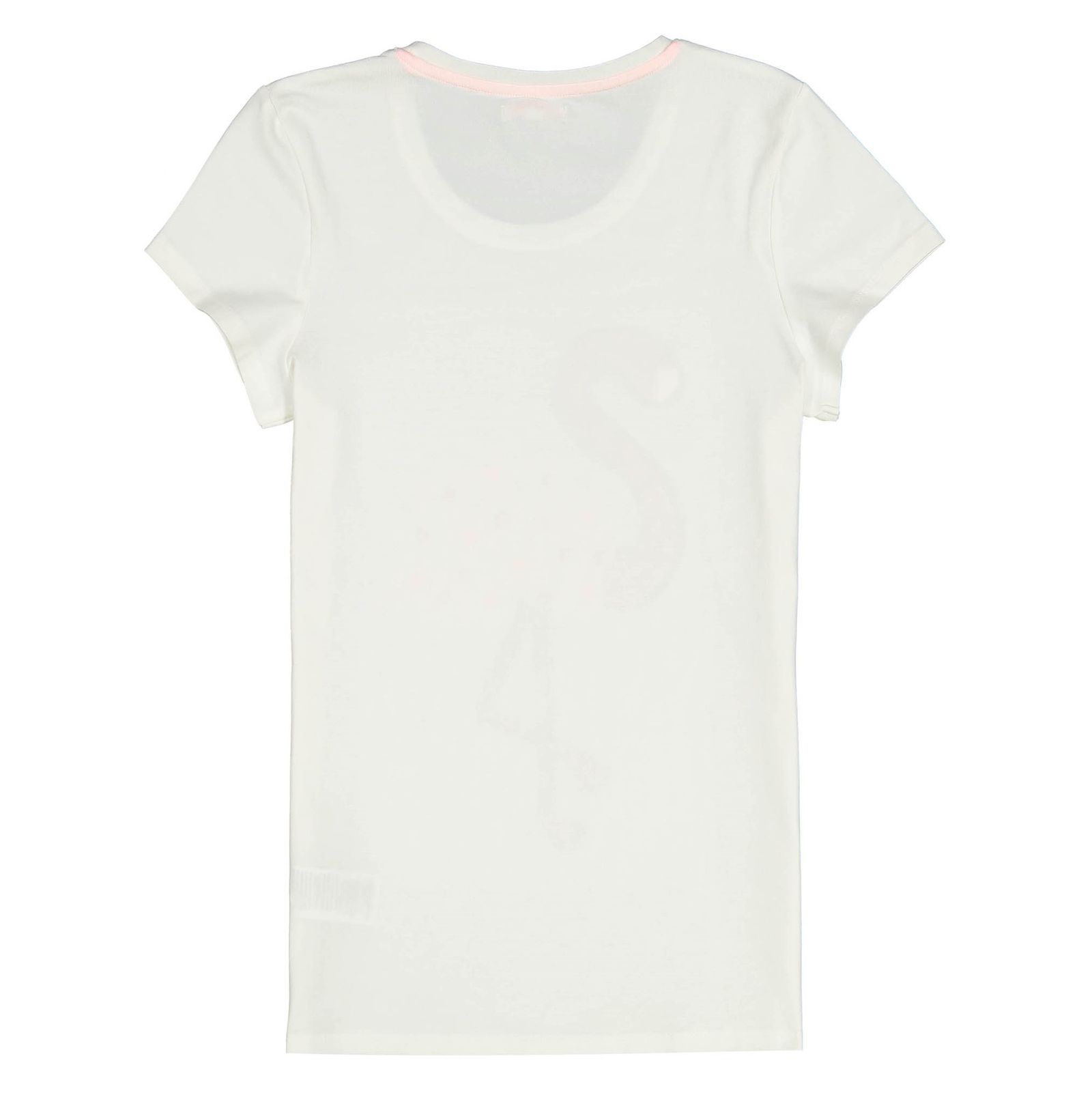 تی شرت نخی یقه گرد دخترانه - بلوزو - سفيد      - 3