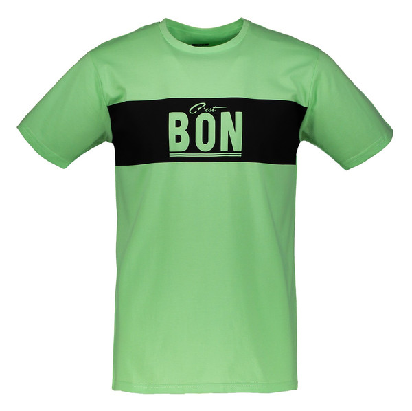 تی شرت نخی یقه گرد مردانه مدل Bon - آر اِن اِس
