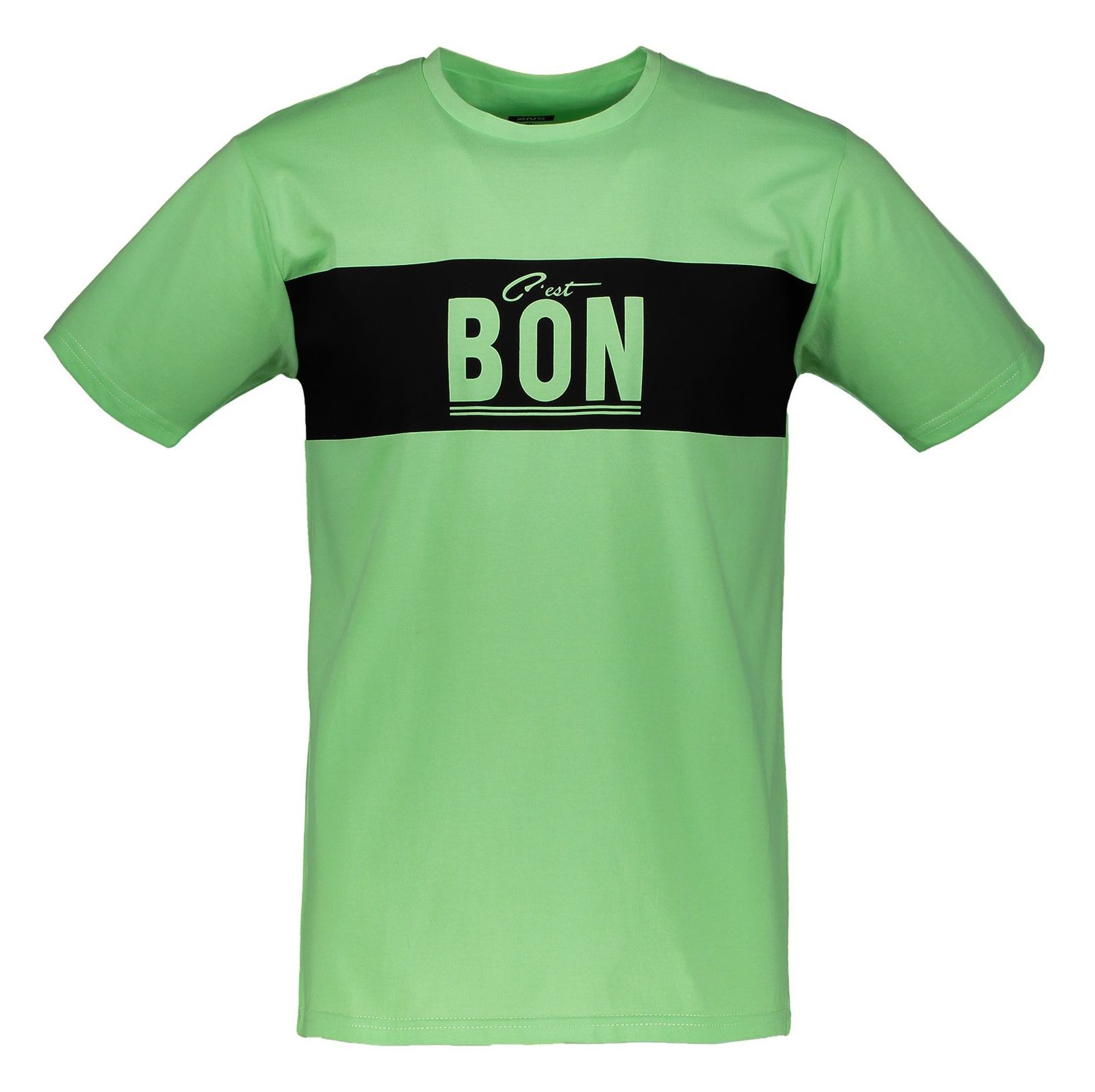 تی شرت نخی یقه گرد مردانه مدل Bon - آر اِن اِس - سبز روشن - 1