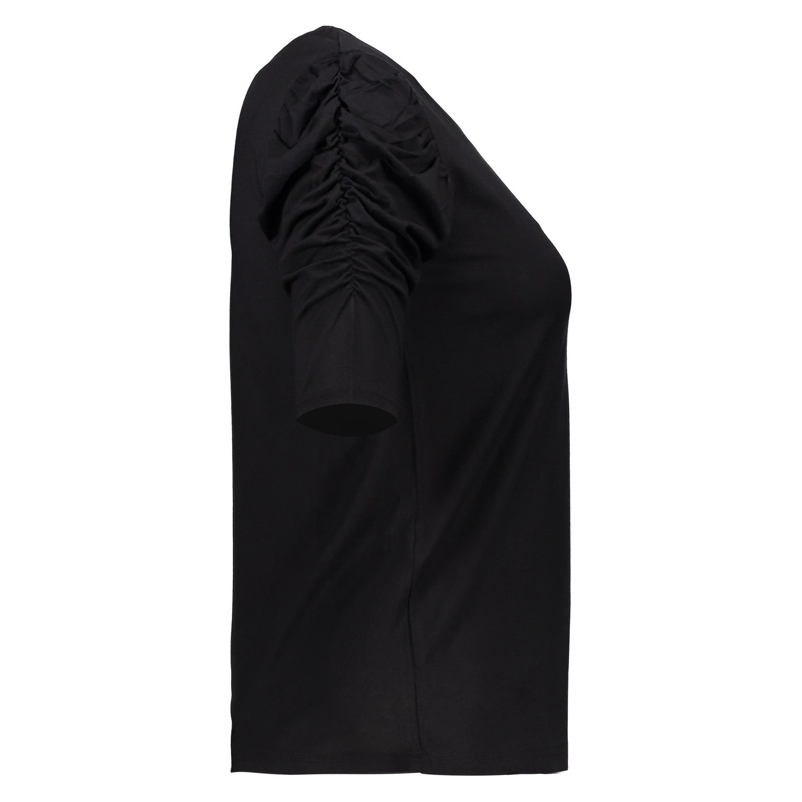 تی شرت نخی یقه گرد زنانه - پی سز - مشکي - 5