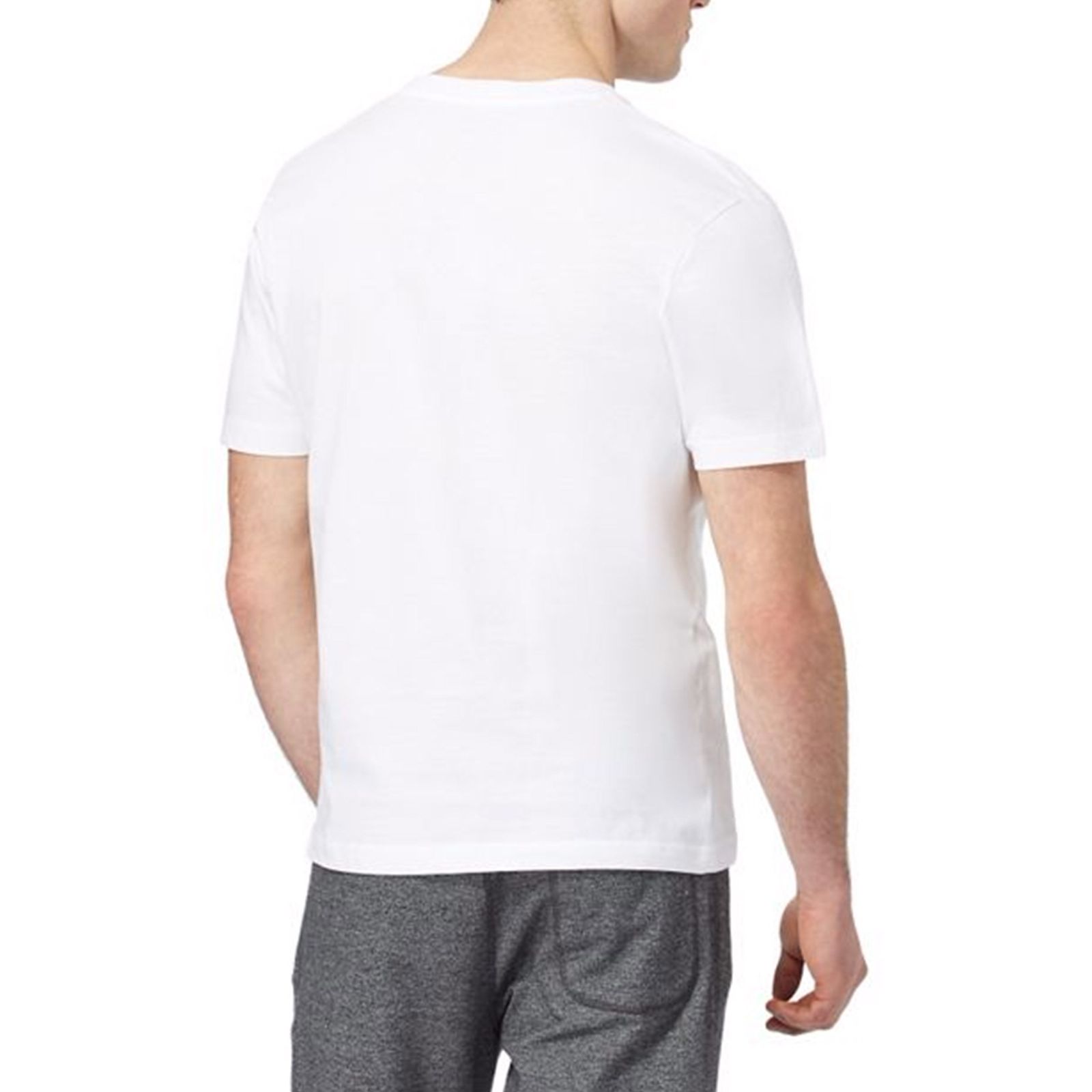تی شرت نخی یقه هفت مردانه - رد هرینگ - سفيد - 3