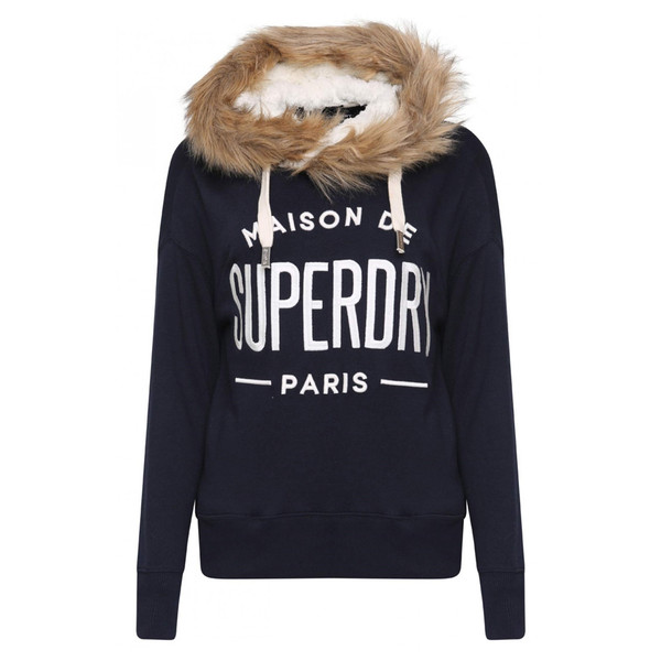 هودی نخی جلو بسته زنانه Applique Fur Slouch - سوپردرای