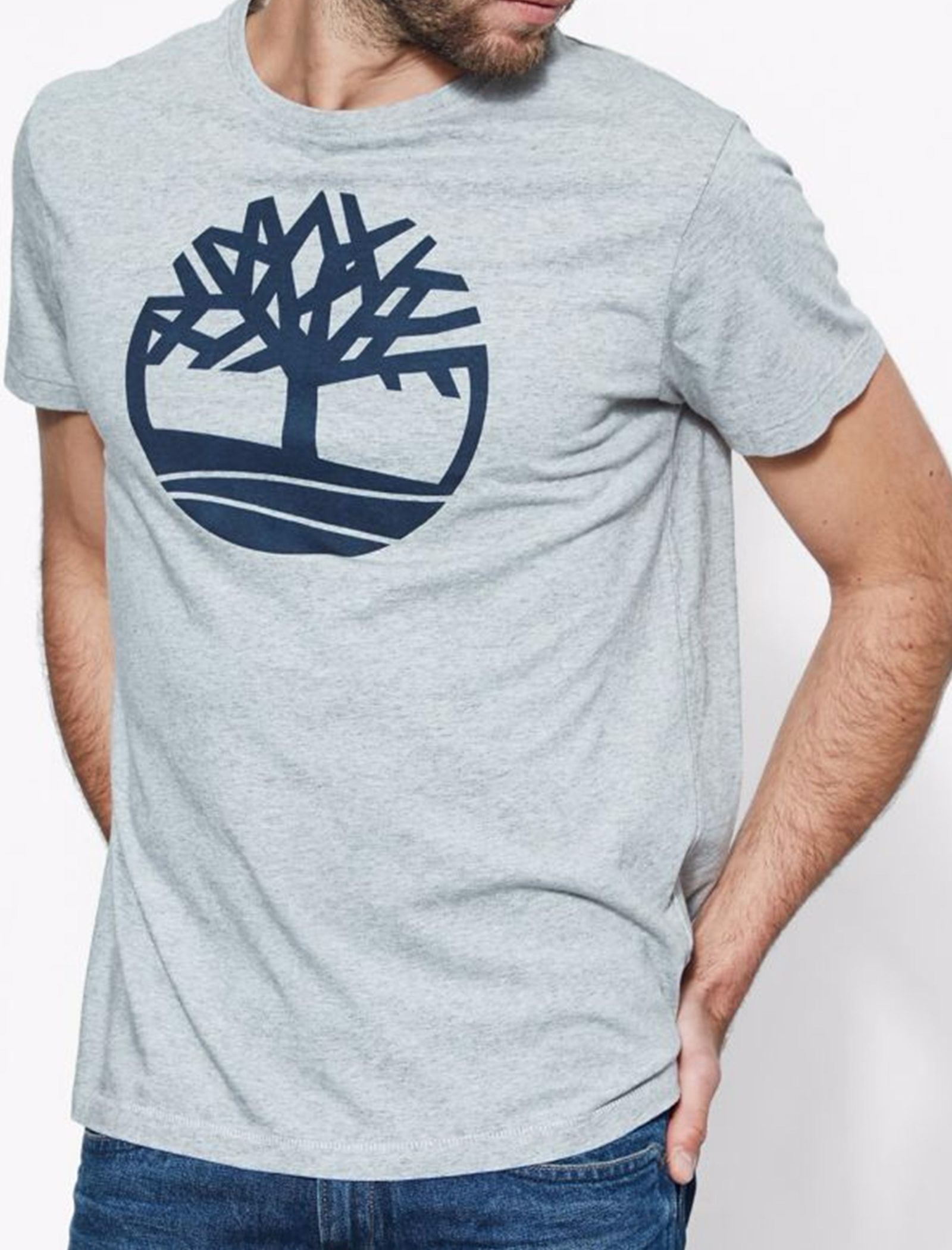 تی شرت نخی آستین کوتاه مردانه Kennebec River Tree - تیمبرلند - طوسي روشن - 3