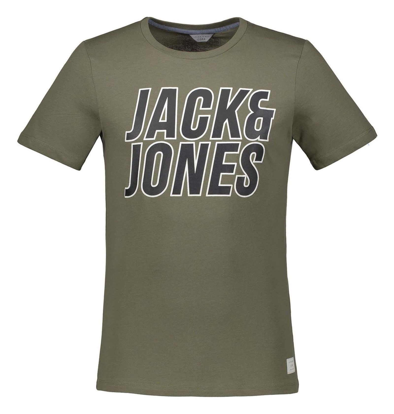 تی شرت نخی یقه گرد مردانه - جک اند جونز - خاکي - 2