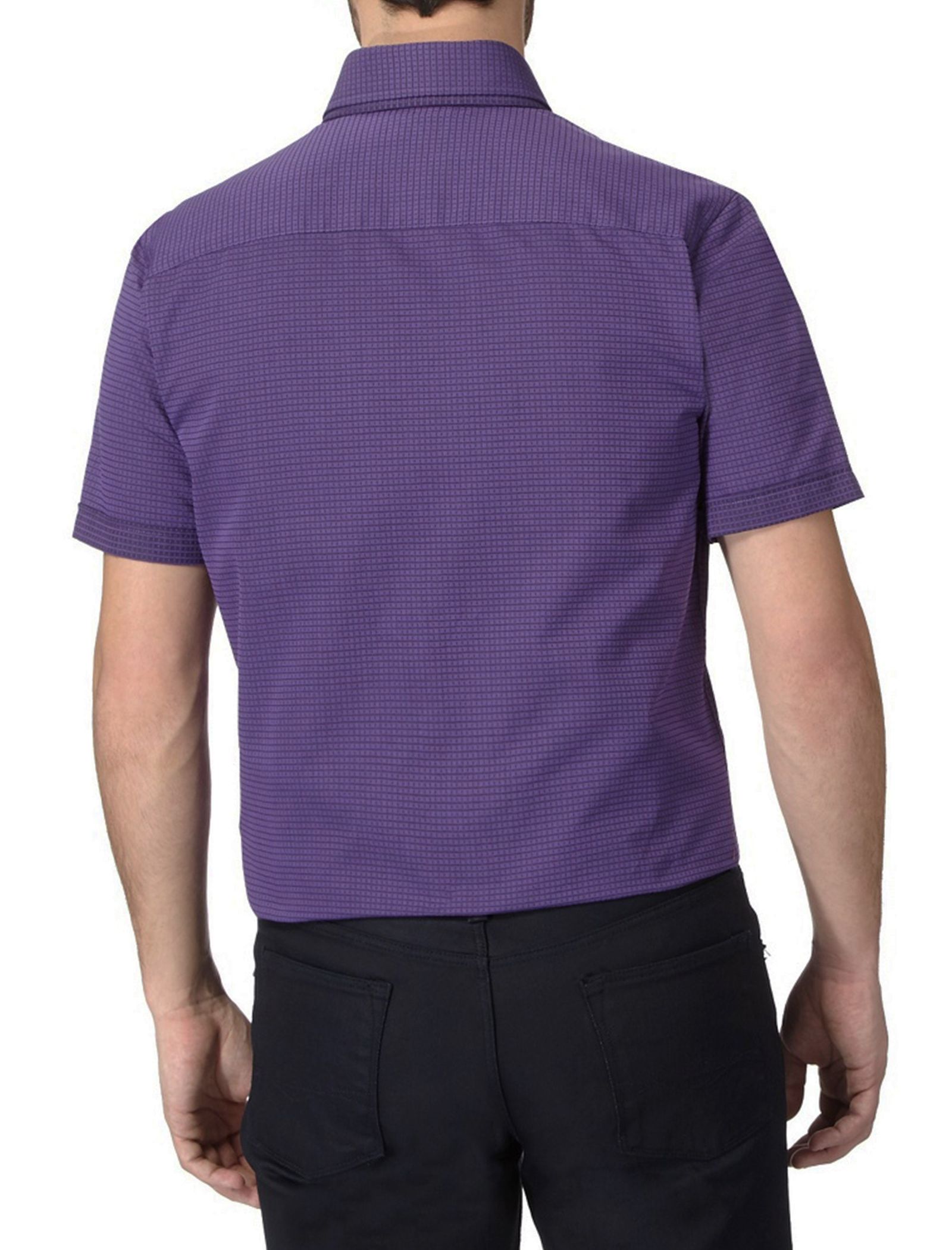پیراهن آستین کوتاه مردانه - کالکشن - بنفش - 4