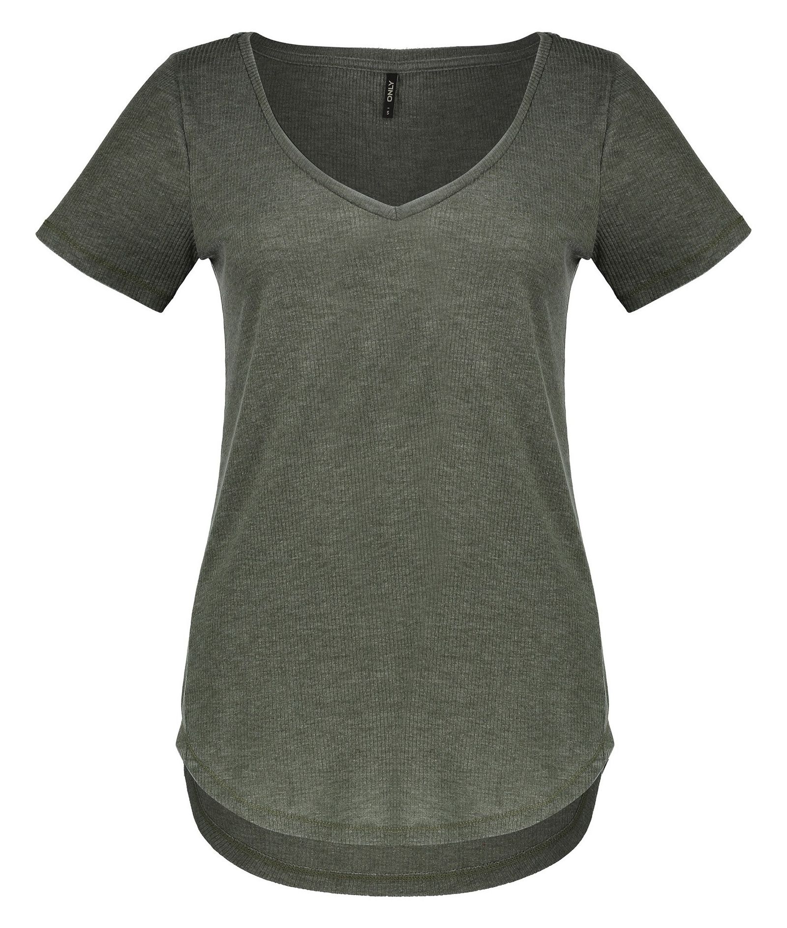 تی شرت یقه هفت زنانه - اونلی - خاکستري - 1