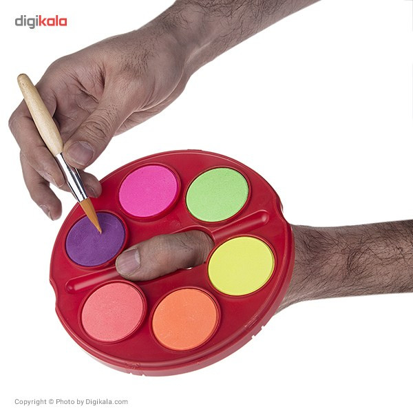 آبرنگ 6 رنگ فابر کاستل مدل Jumbo - رنگ های فلورسنت