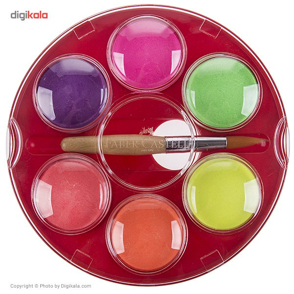آبرنگ 6 رنگ فابر کاستل مدل Jumbo - رنگ های فلورسنت