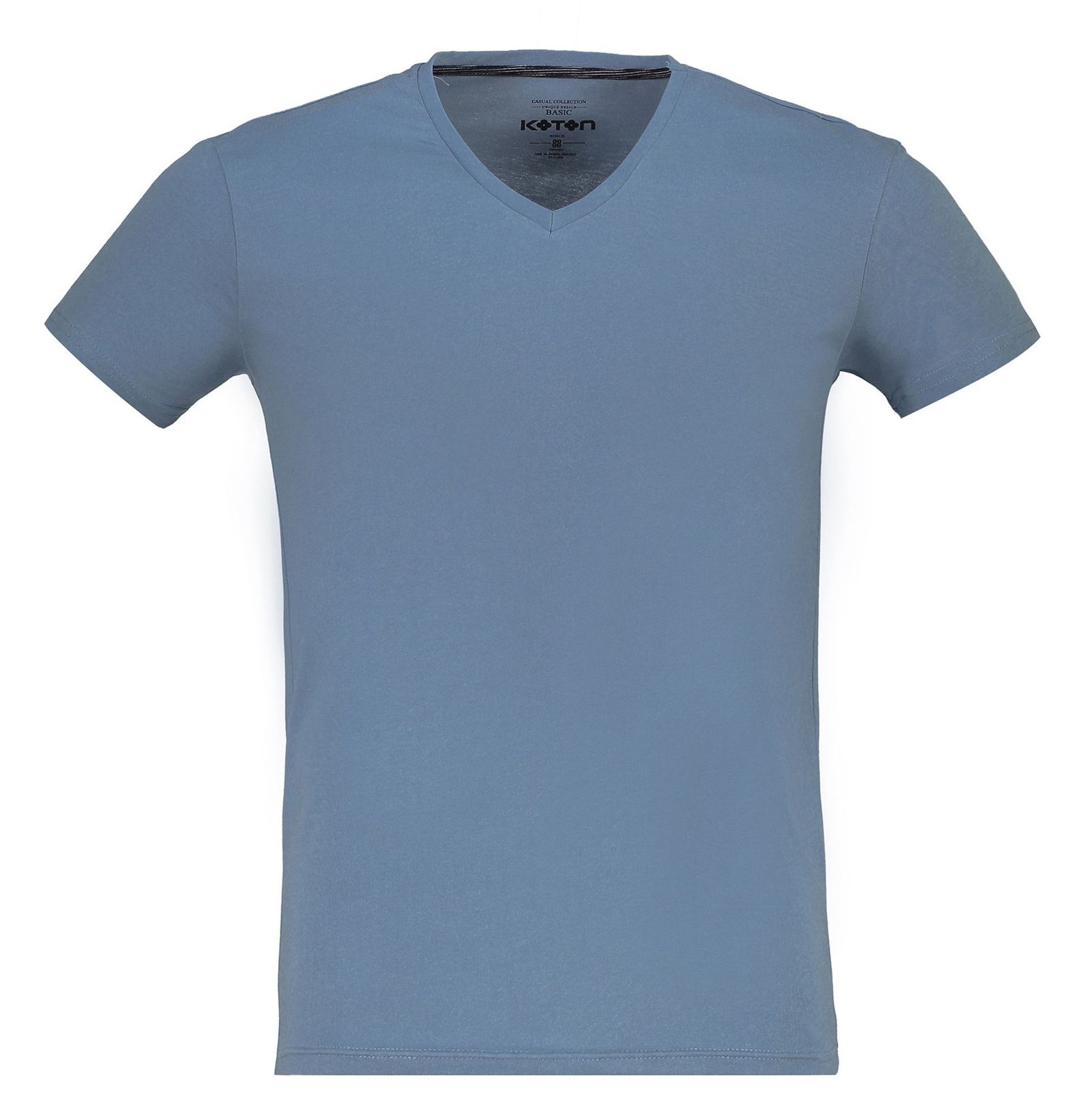 تی شرت نخی یقه هفت مردانه - کوتون - آبي - 1
