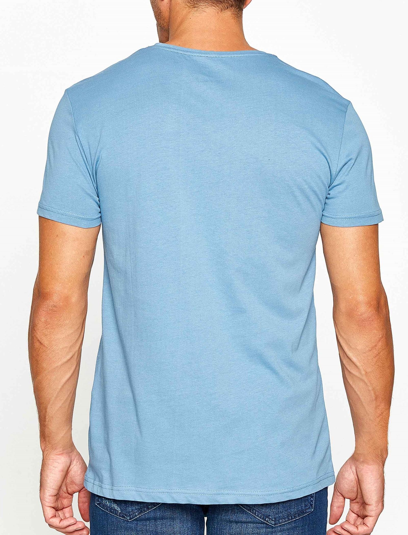 تی شرت نخی یقه هفت مردانه - کوتون - آبي - 7
