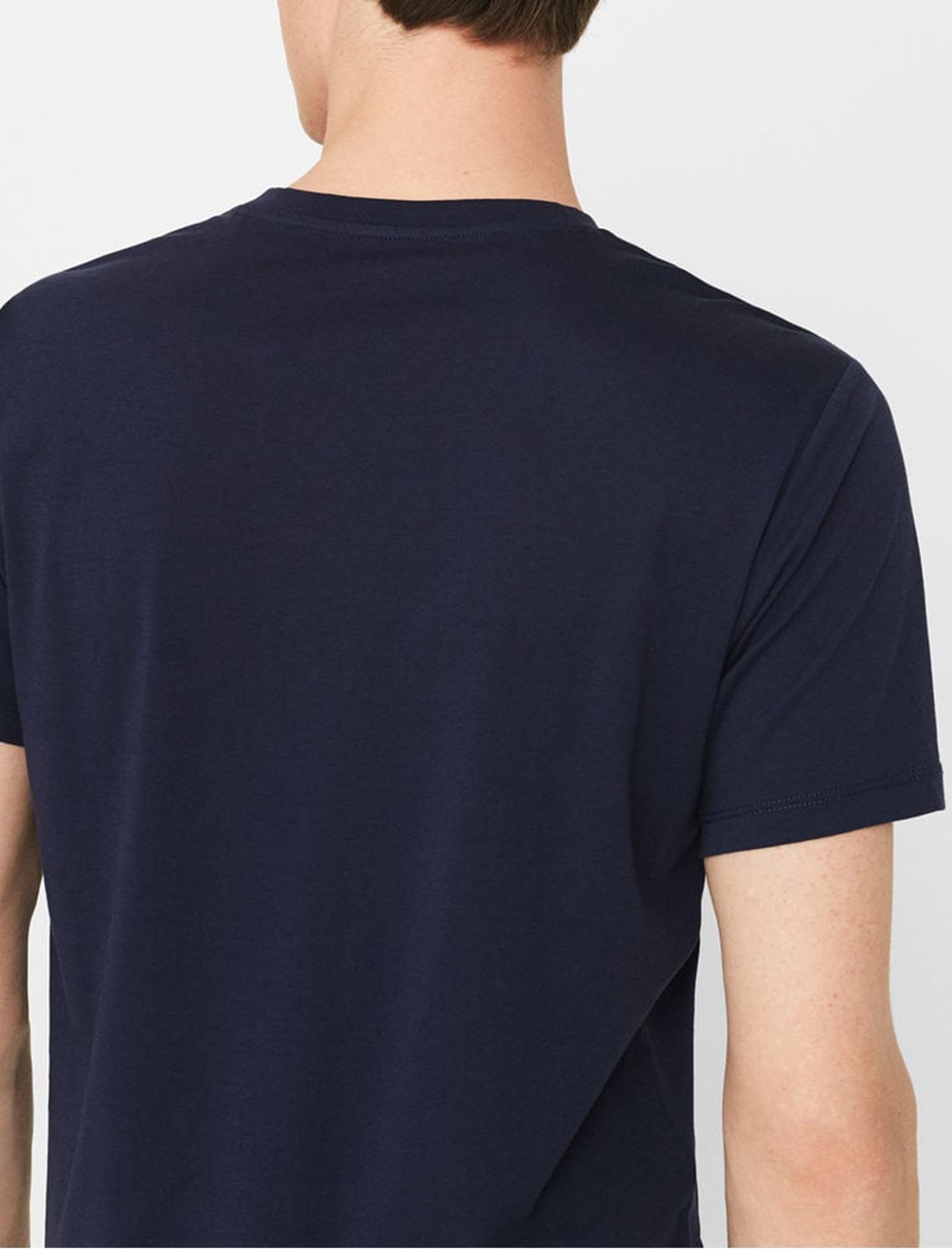 تی شرت نخی یقه هفت مردانه - مانگو - سرمه اي - 3