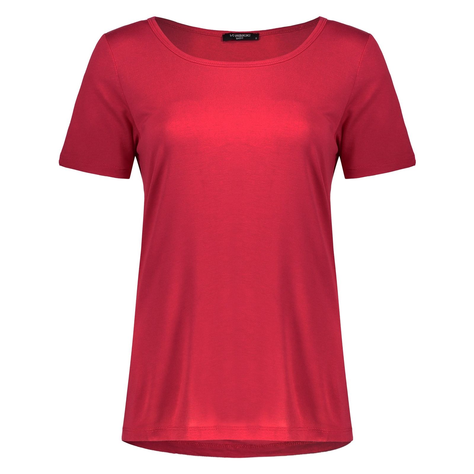 تی شرت ویسکوز یقه گرد زنانه - ال سی وایکیکی - قرمز - 2