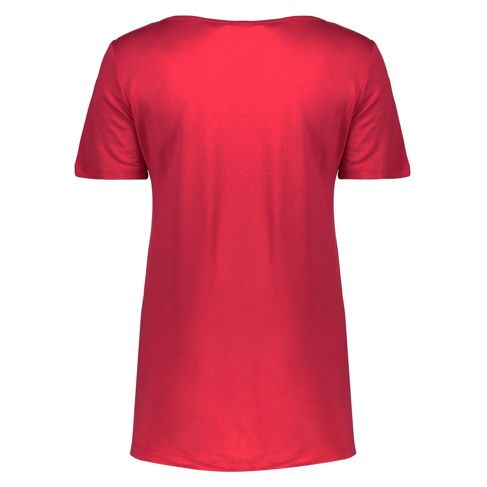 تی شرت ویسکوز یقه گرد زنانه - ال سی وایکیکی - قرمز - 3