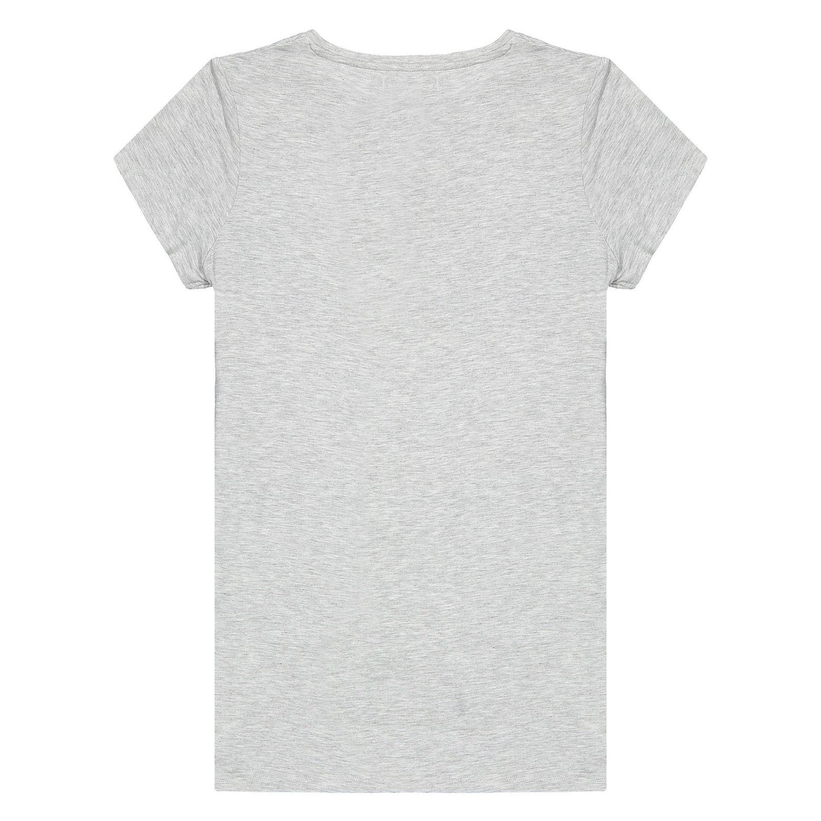 تی شرت ویسکوز یقه گرد دخترانه - بلوزو - طوسي   - 3