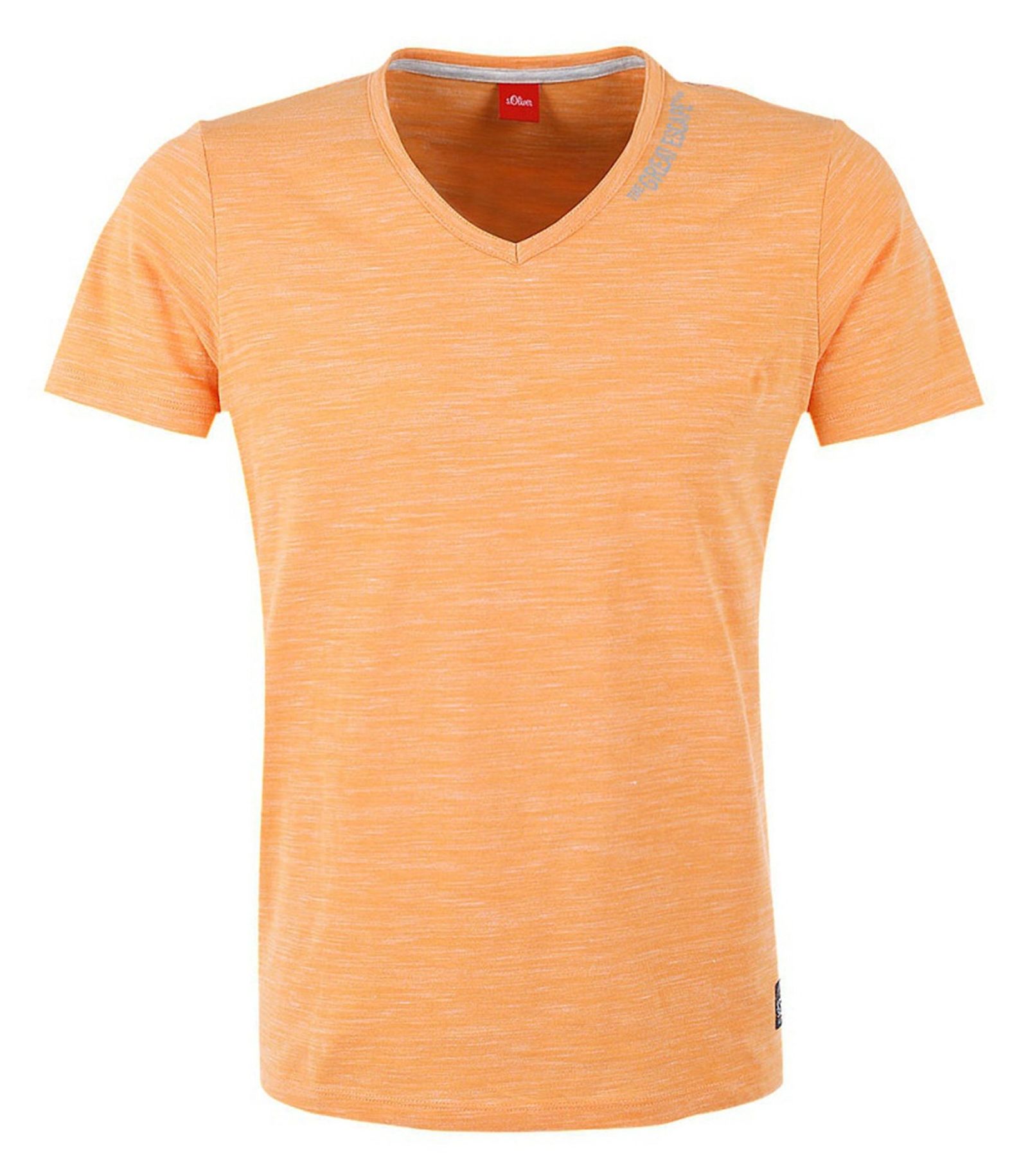 تی شرت نخی یقه هفت مردانه - اس.اولیور - نارنجي روشن - 4