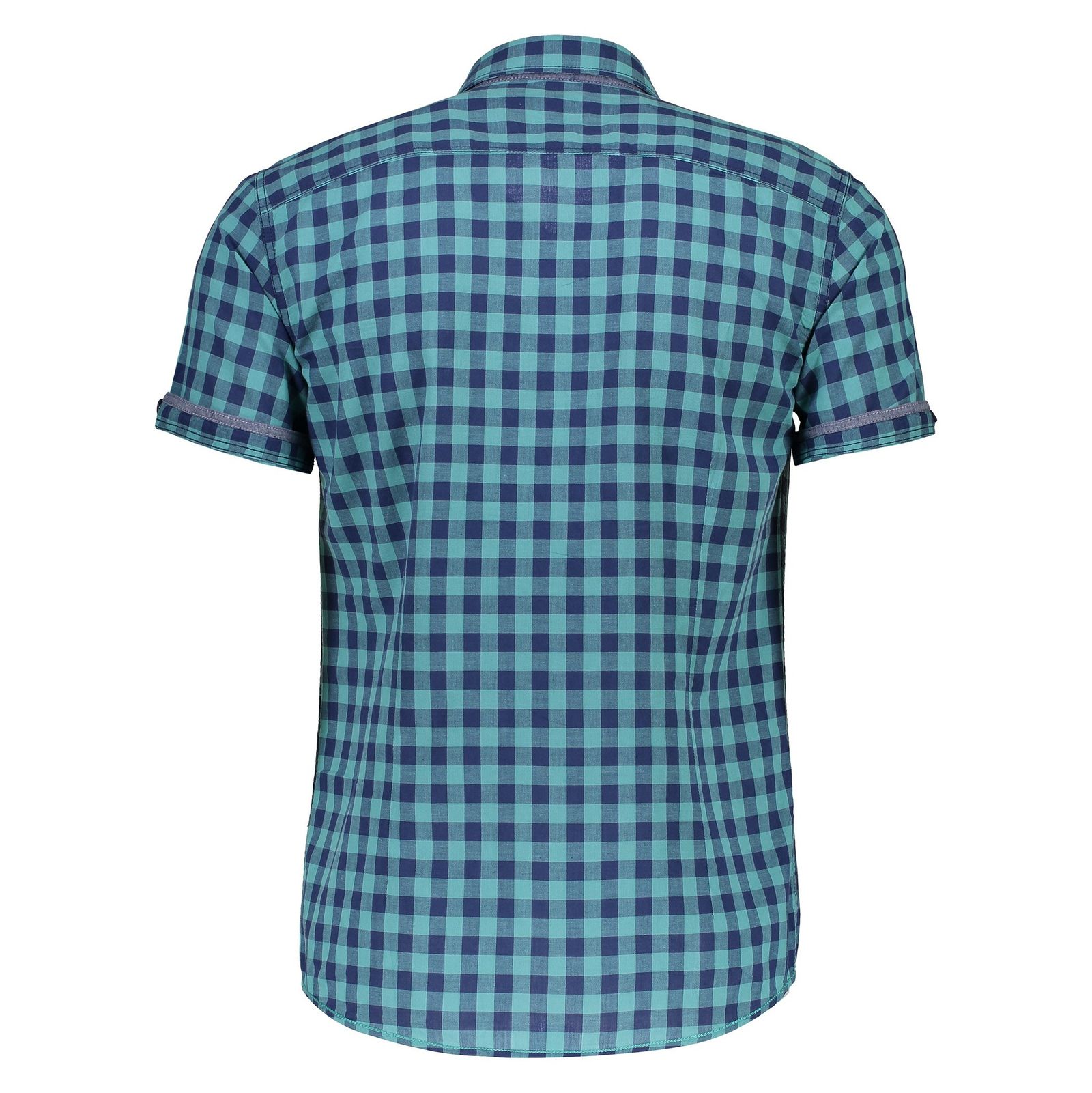 پیراهن نخی آستین کوتاه مردانه - ال سی وایکیکی - سبز آبي - 3