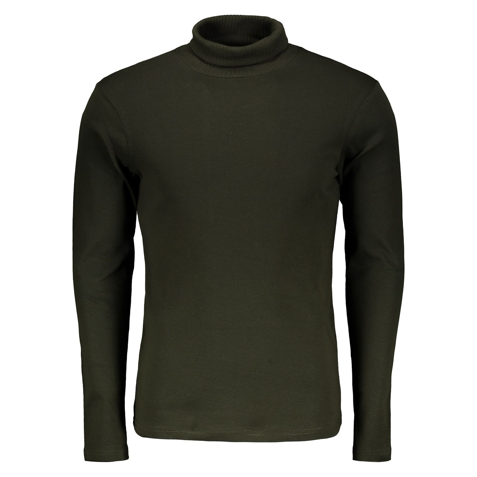 تی شرت نخی یقه اسکی مردانه - کوتون - زيتوني - 1