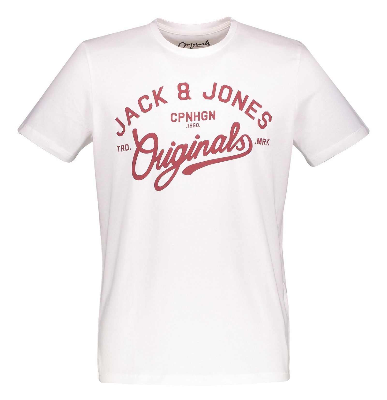 تی شرت نخی یقه گرد مردانه - جک اند جونز - سفيد - 4