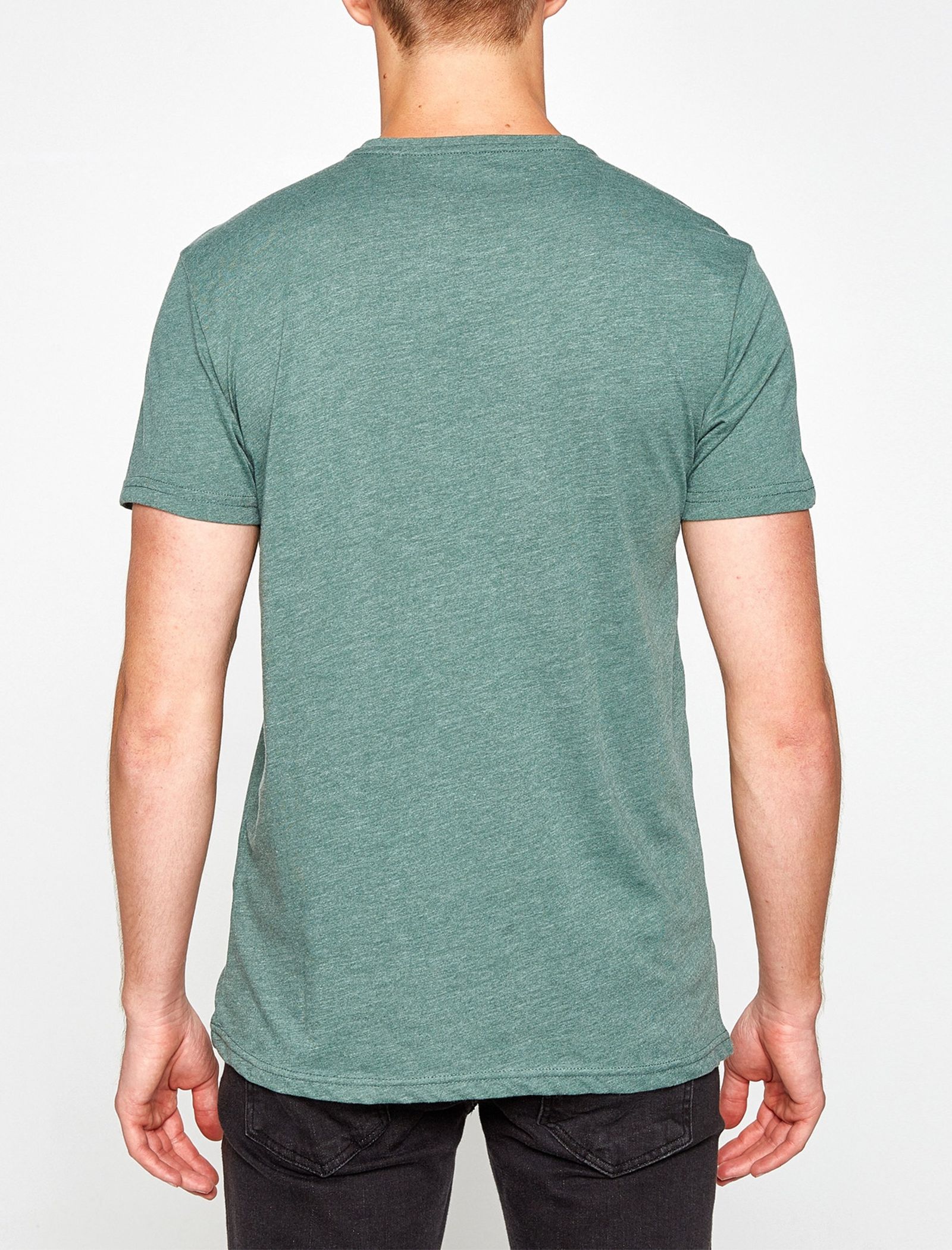 تی شرت یقه گرد مردانه - کوتون - سبز آبي - 3