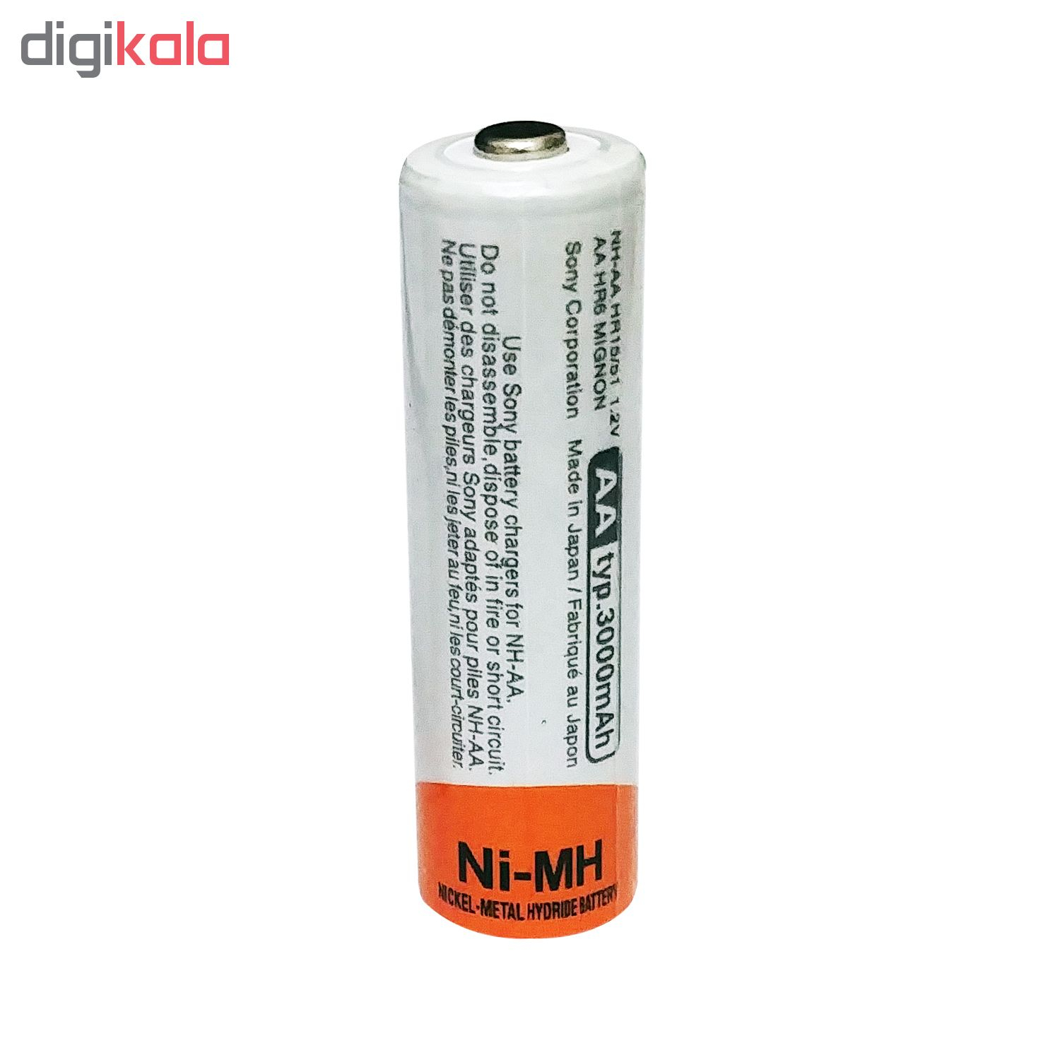 باتری قلمی قابل شارژ سونی کد HR6 ظرفیت 3000 میلی آمپرساعت بسته 4 عددی