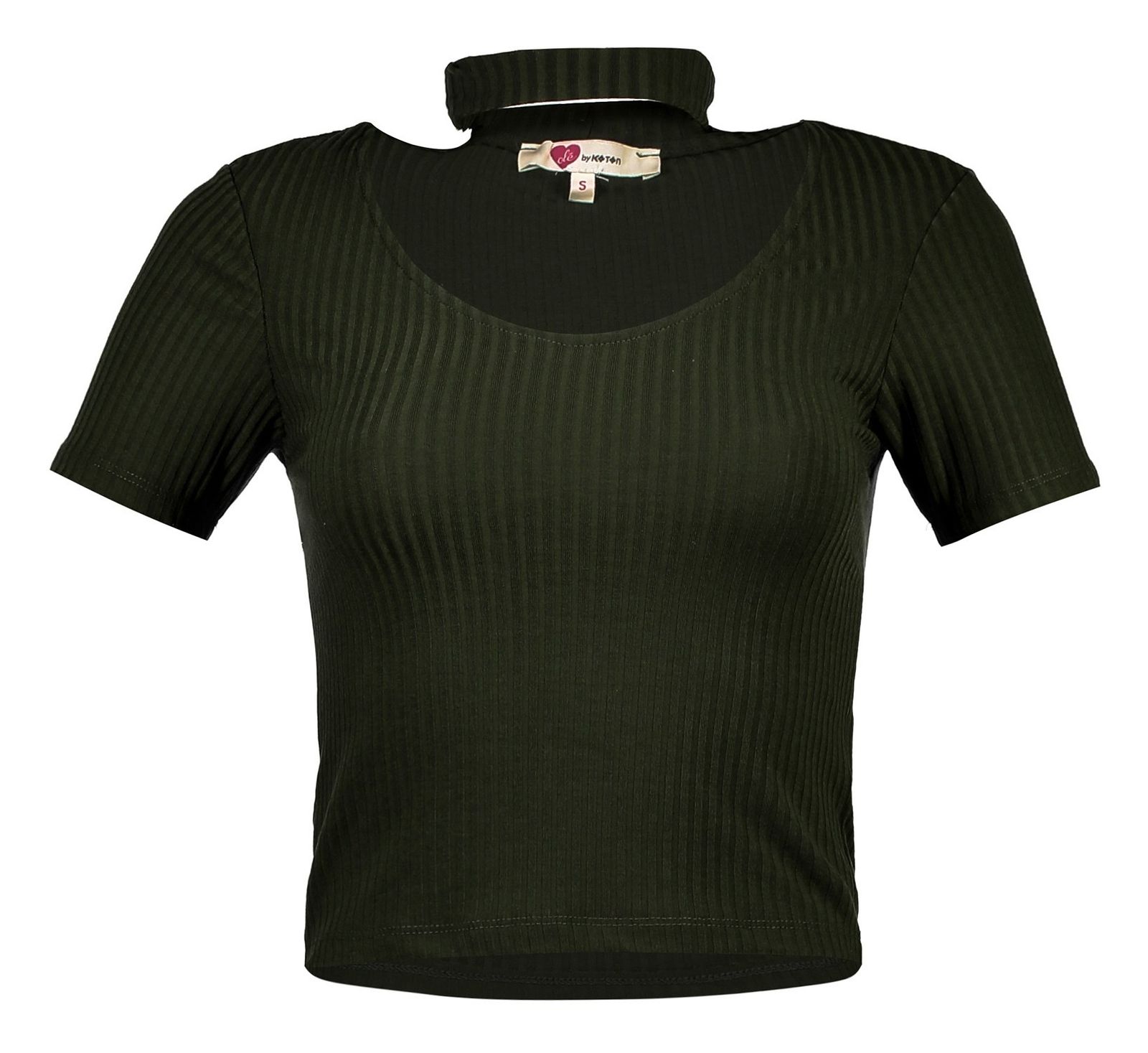 تی شرت یقه چوکر زنانه - کوتون - سبز - 1
