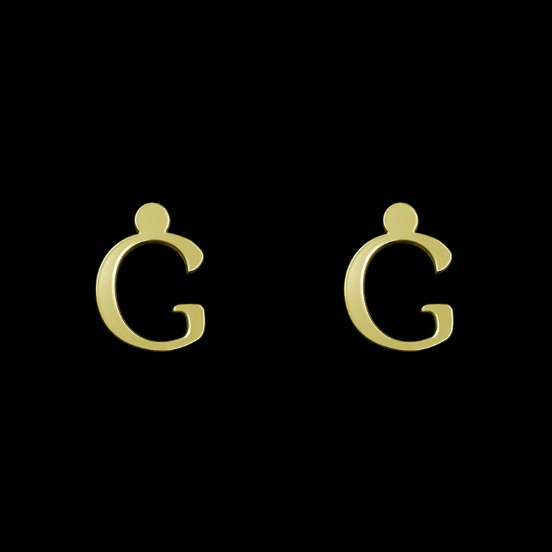 گوشواره طلا 18 عیار زنانه مدوپد مدل حرف G کد GA1-16919