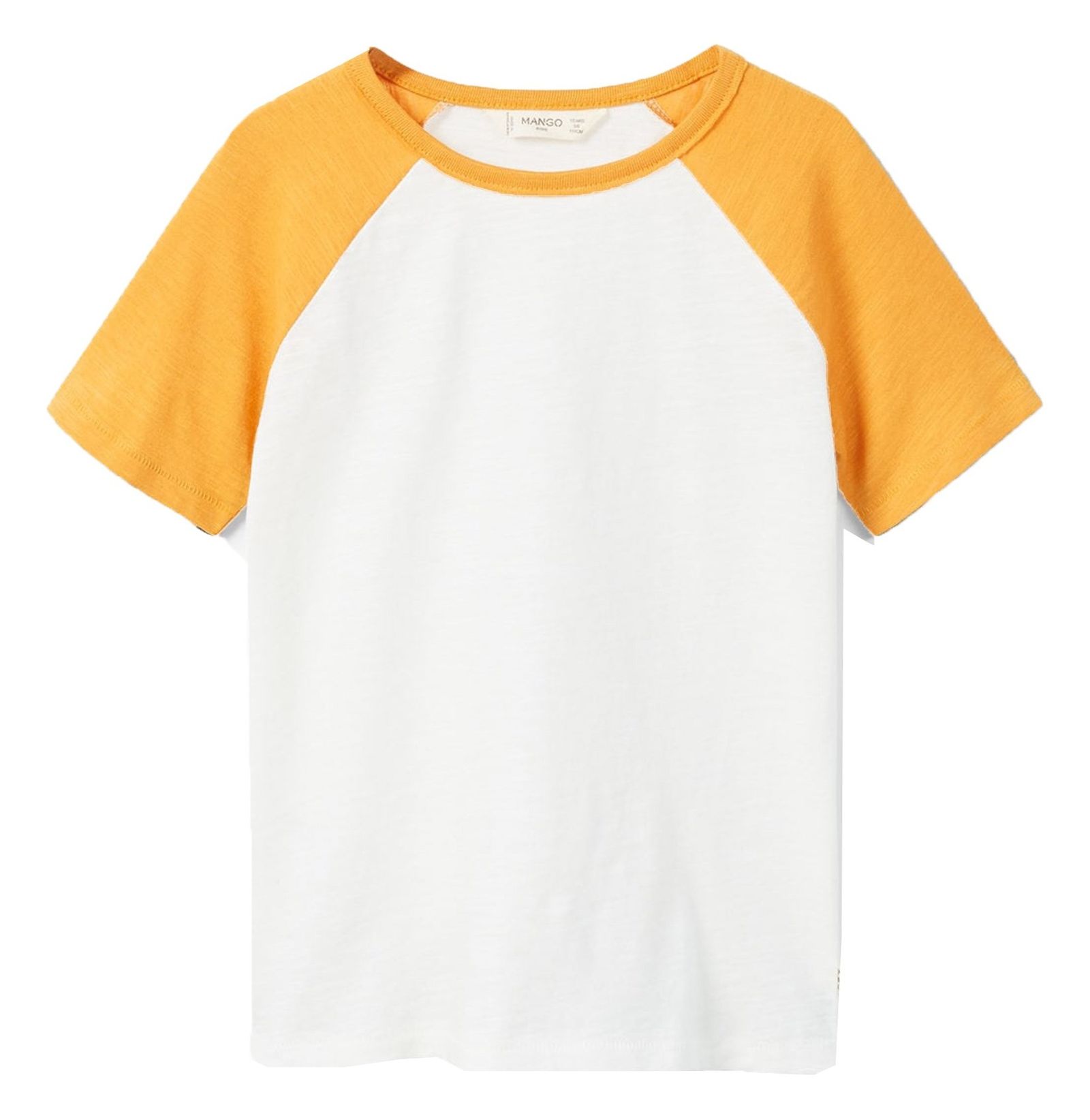 تی شرت نخی یقه گرد پسرانه - مانگو - سفيد و زرد - 1