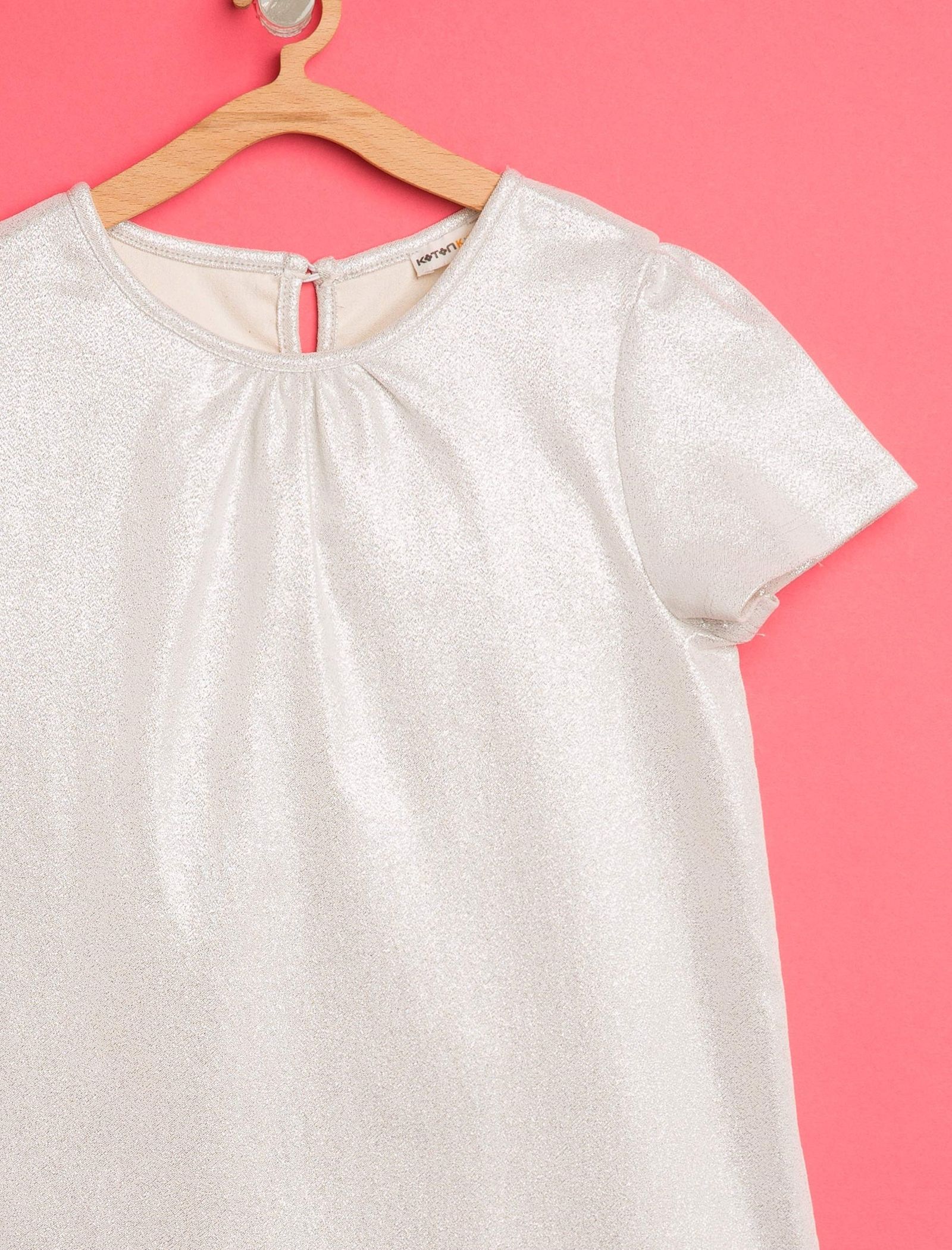 پیراهن روزمره دخترانه - کوتون - طوسي روشن - 4