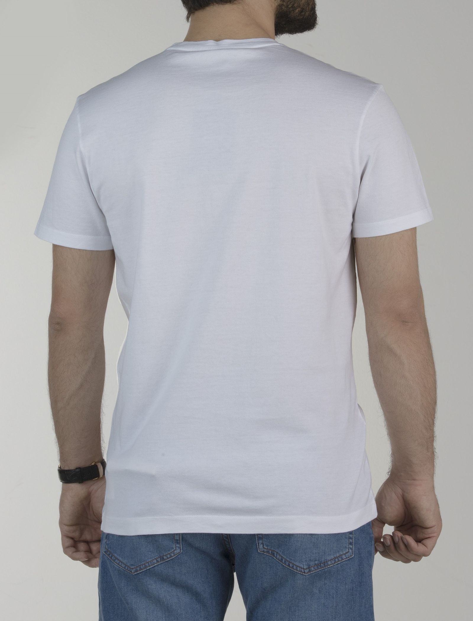 تی شرت نخی آستین کوتاه مردانه - پاول اند شارک - سفيد - 4