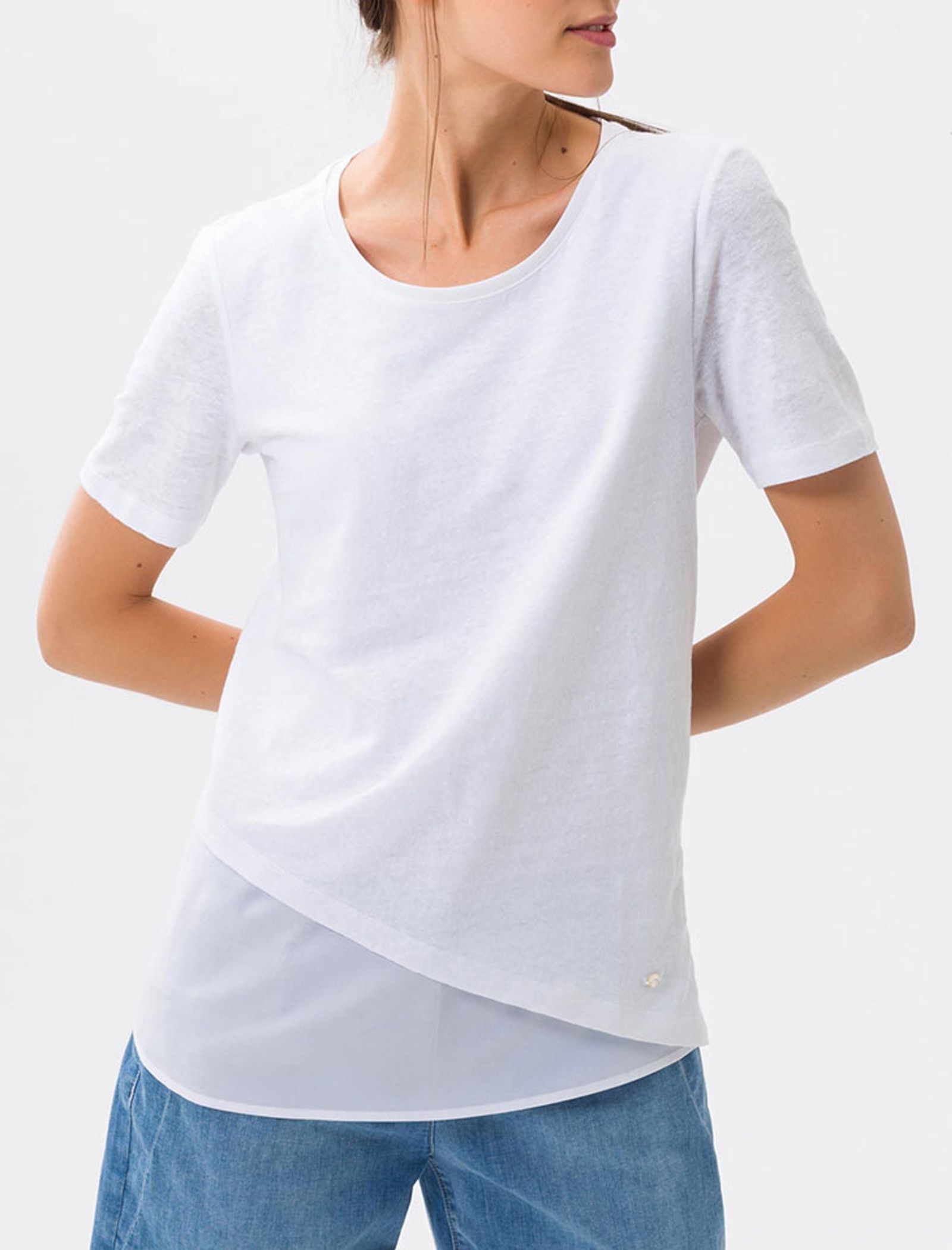 تی شرت یقه گرد زنانه CORA - برکس - سفيد - 5