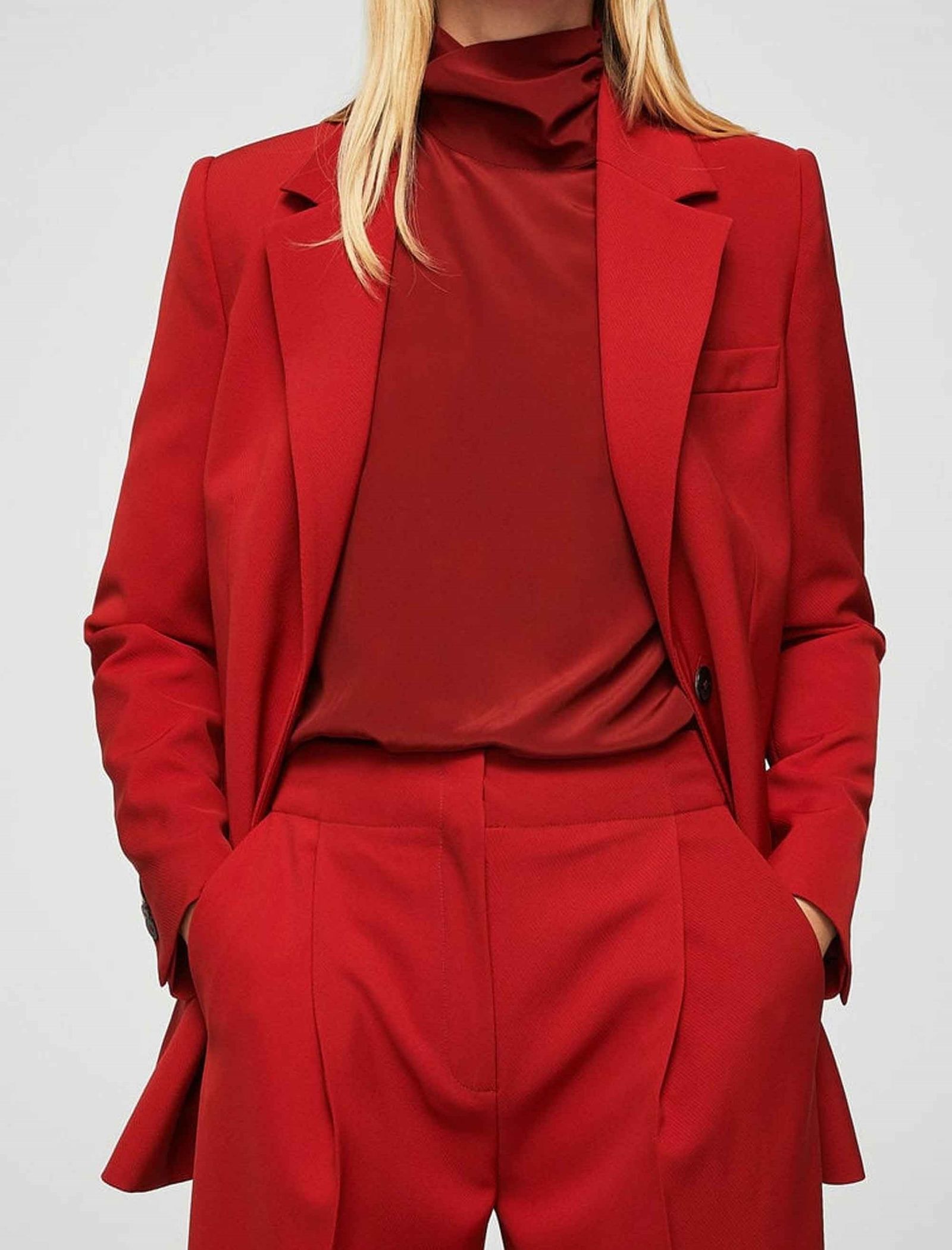 کت بلند زنانه - مانگو - قرمز - 5
