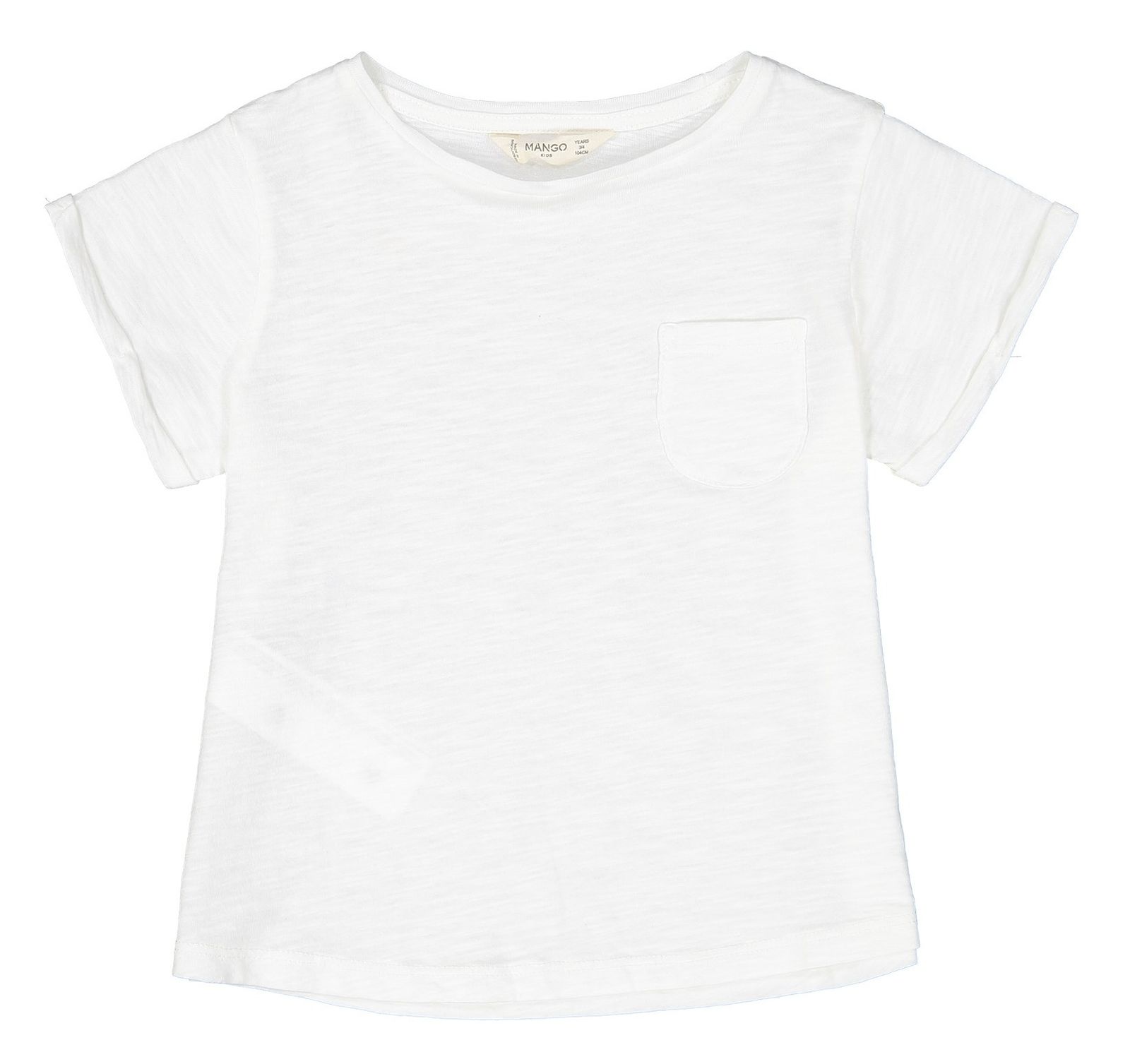 تی شرت نخی یقه گرد دخترانه - مانگو - سفيد - 2