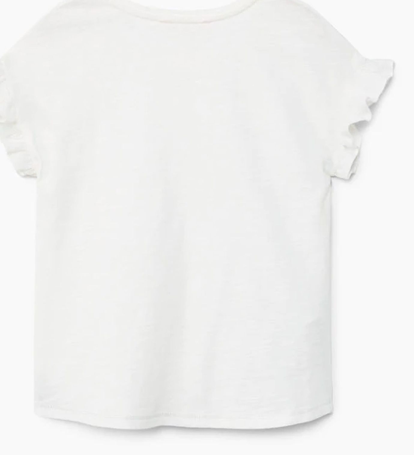 تی شرت نخی یقه گرد دخترانه - مانگو - سفيد - 3