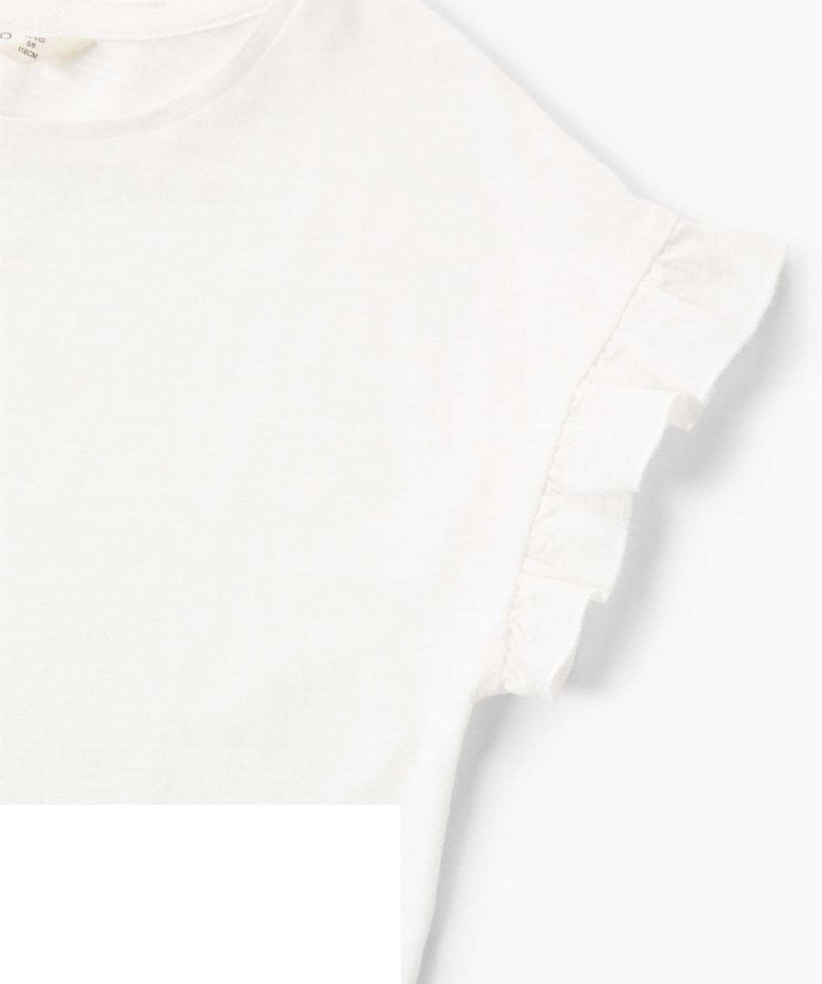 تی شرت نخی یقه گرد دخترانه - مانگو - سفيد - 4
