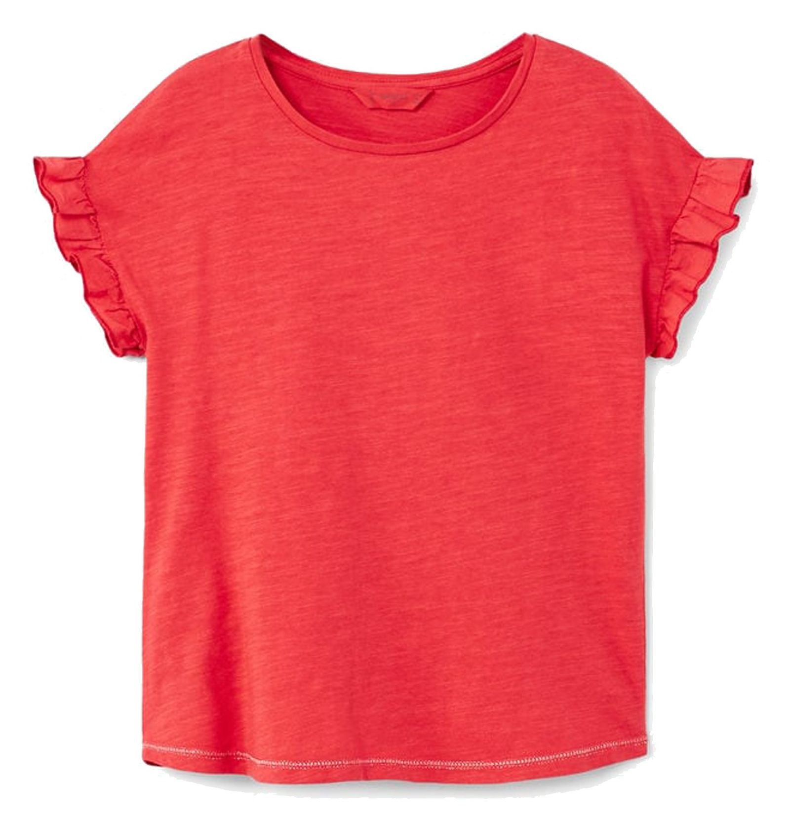 تی شرت نخی یقه گرد دخترانه - مانگو - قرمز - 2