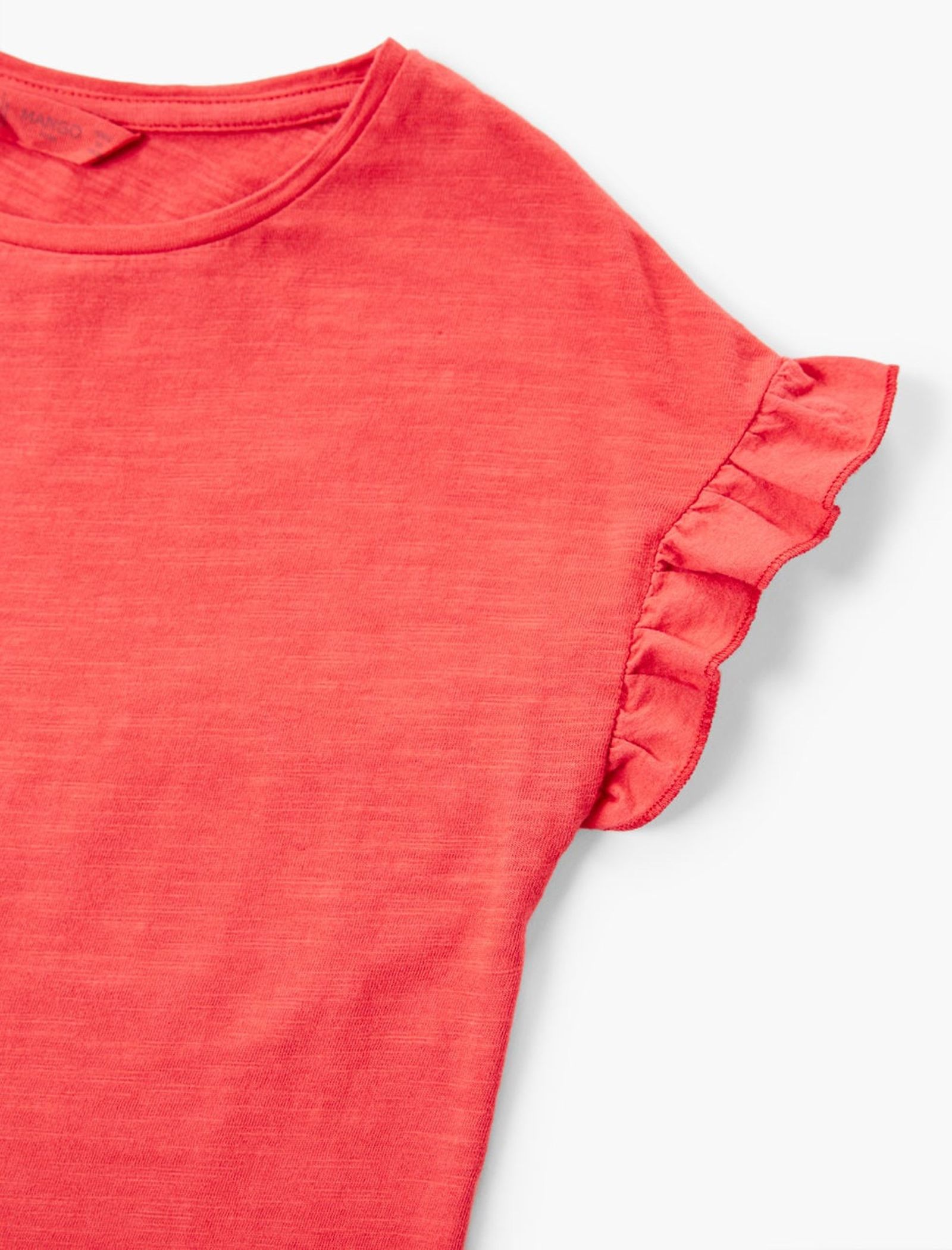 تی شرت نخی یقه گرد دخترانه - مانگو - قرمز - 3