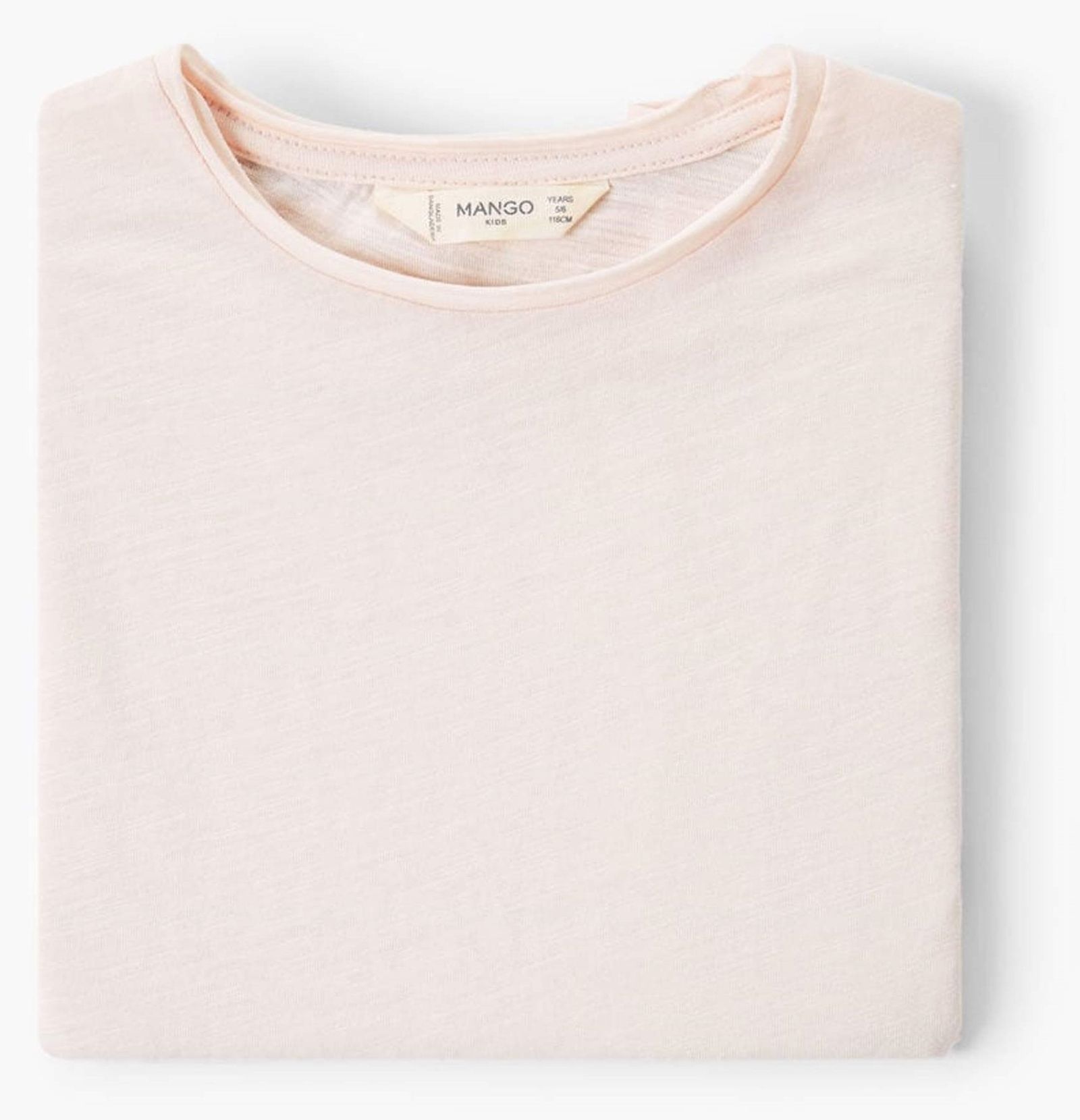 تی شرت نخی یقه گرد دخترانه - مانگو - صورتي  - 6