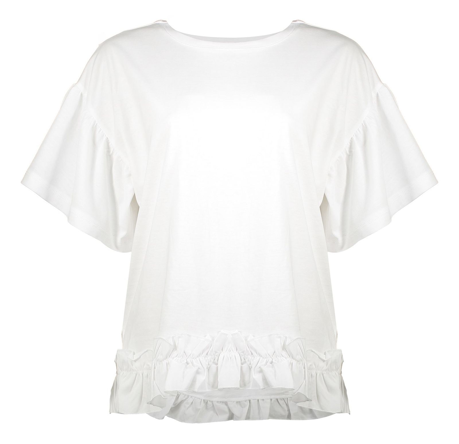 تی شرت نخی یقه گرد زنانه - مانگو - سفيد - 1