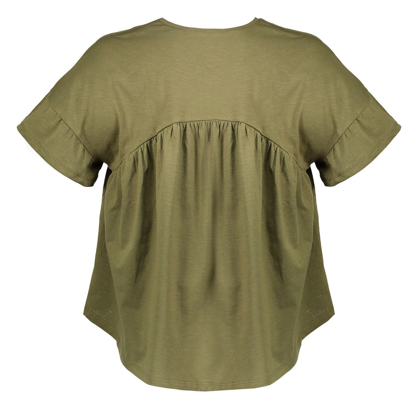 تی شرت نخی یقه هفت زنانه - کوتون - زيتوني - 3