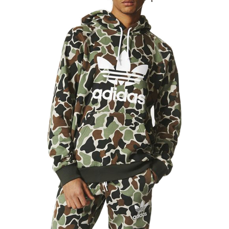 هودی نخی جلو بسته مردانه Camouflage Trefoil - آدیداس