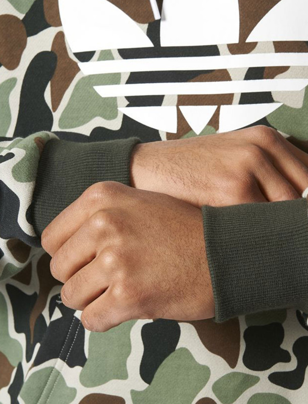 هودی نخی جلو بسته مردانه Camouflage Trefoil - آدیداس