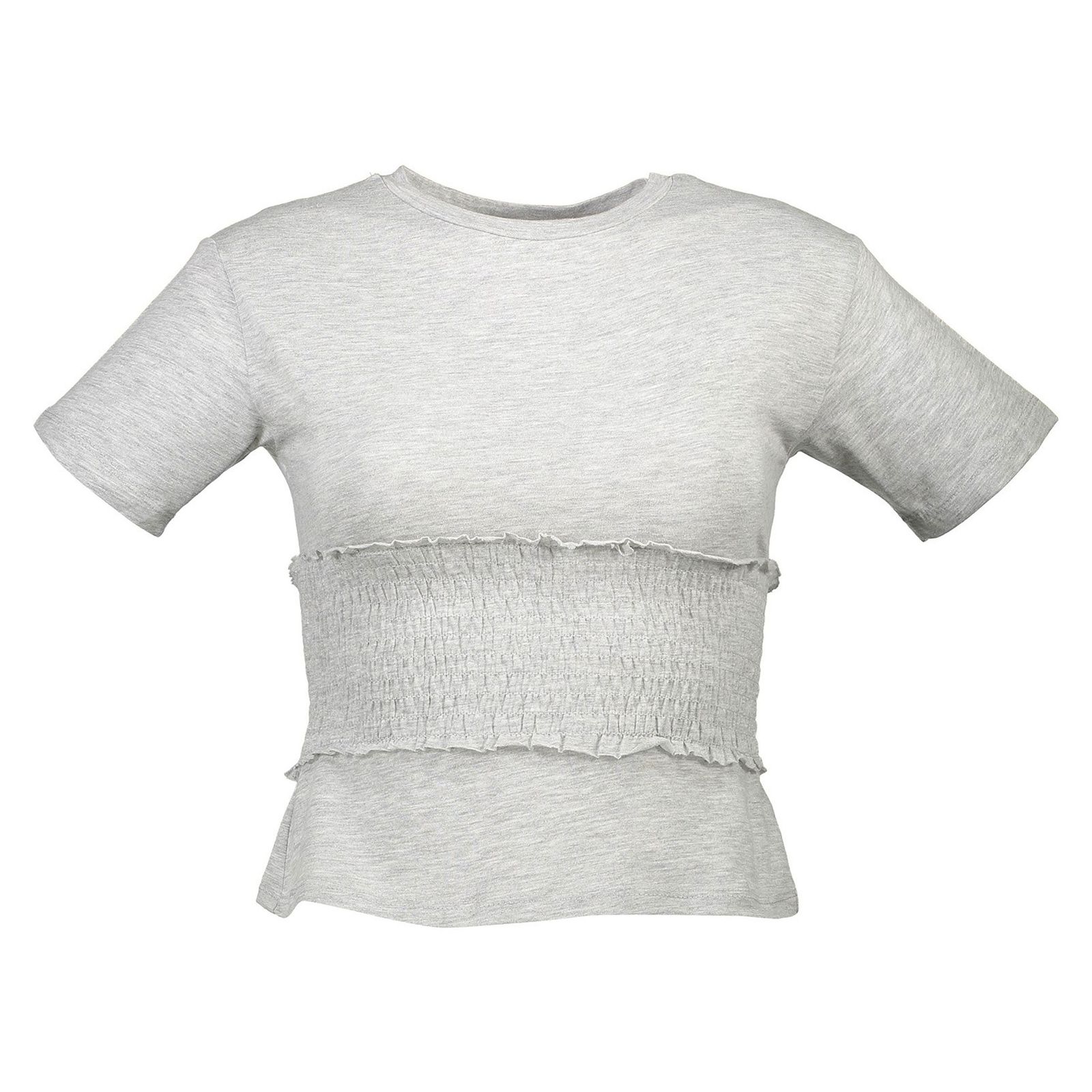 تی شرت یقه گرد دخترانه - نیو لوک - طوسی - 1