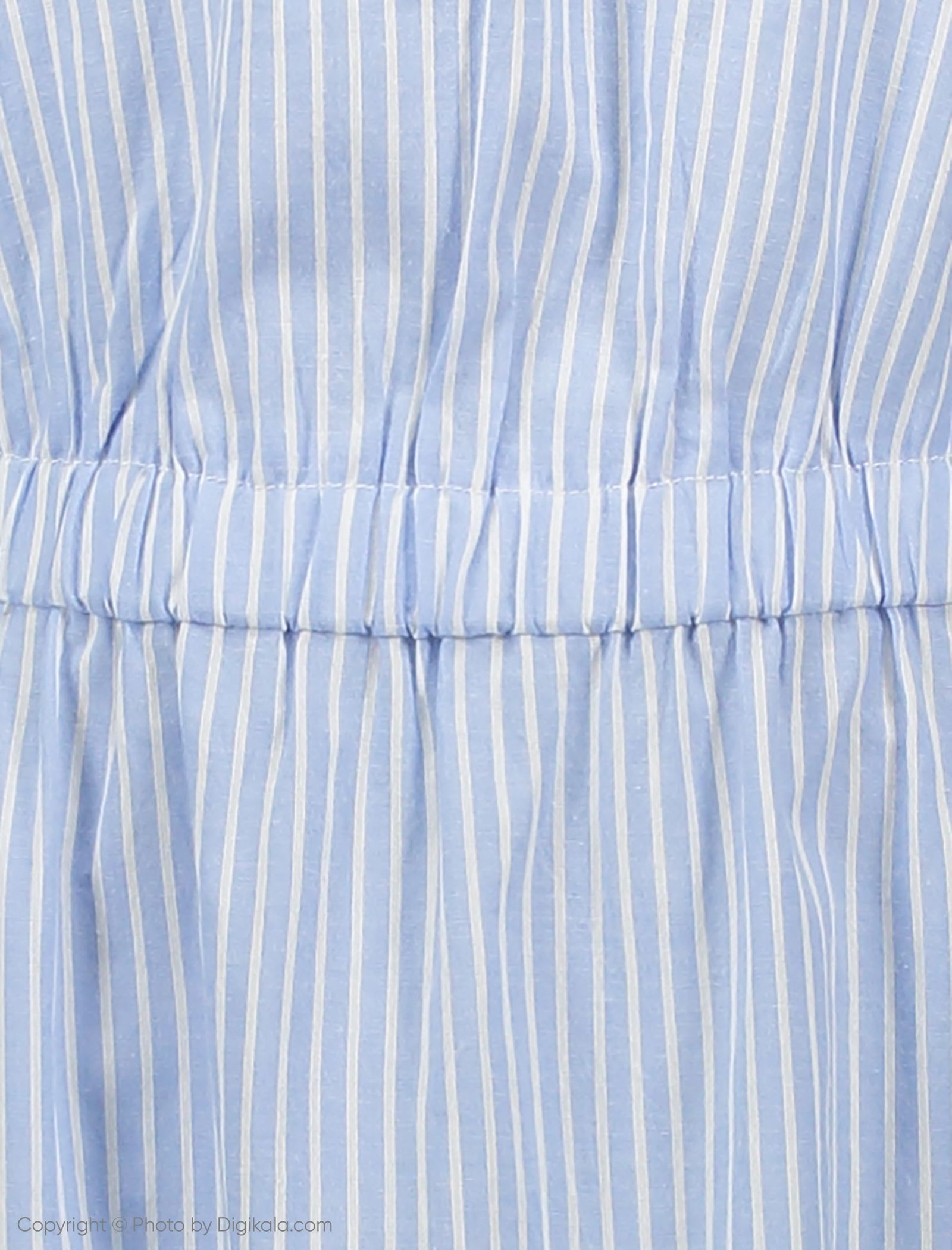 پیراهن نخی بلند زنانه - مانگو - آبی و سفید - 5