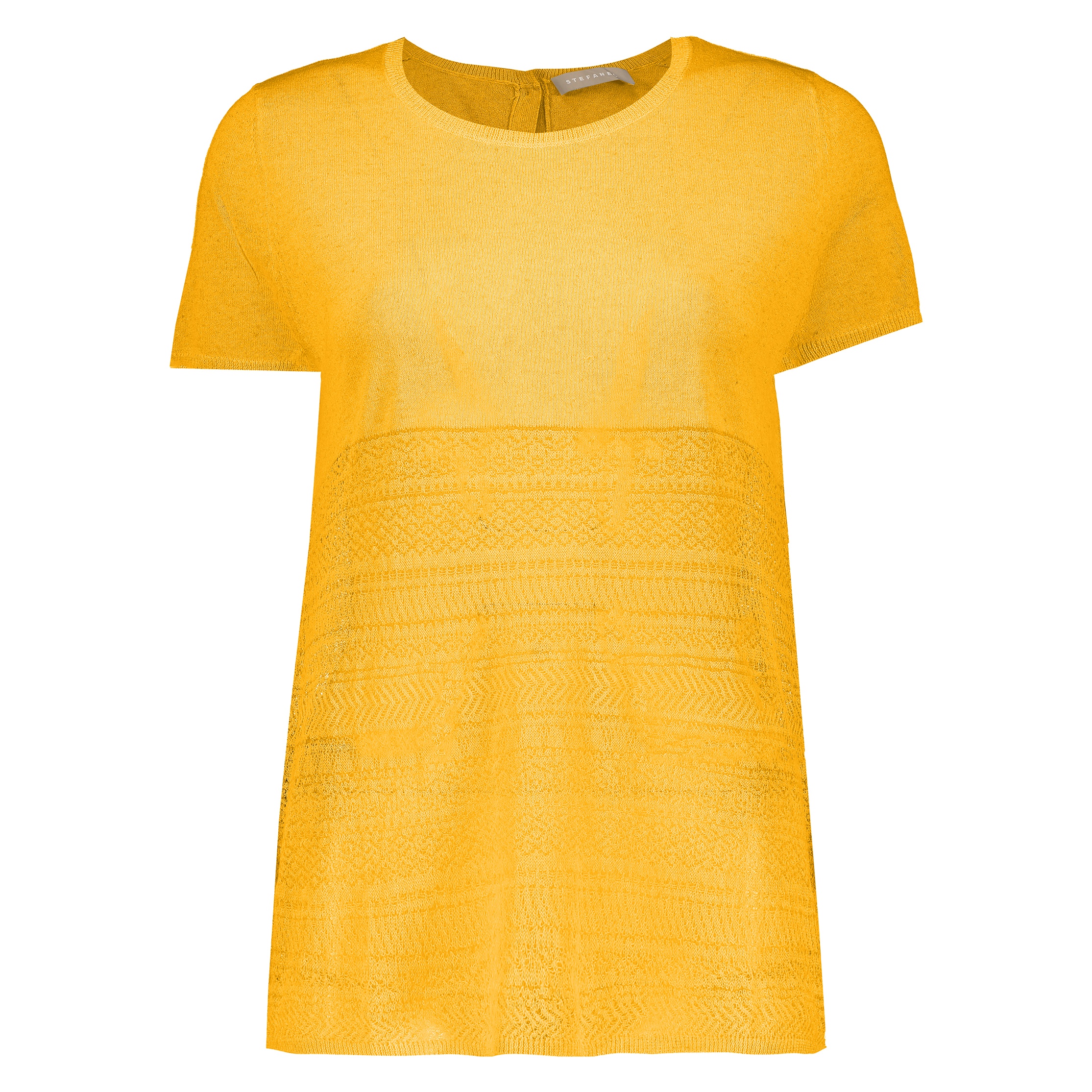 تی شرت ویسکوز یقه گرد زنانه - استفانل - زرد - 1