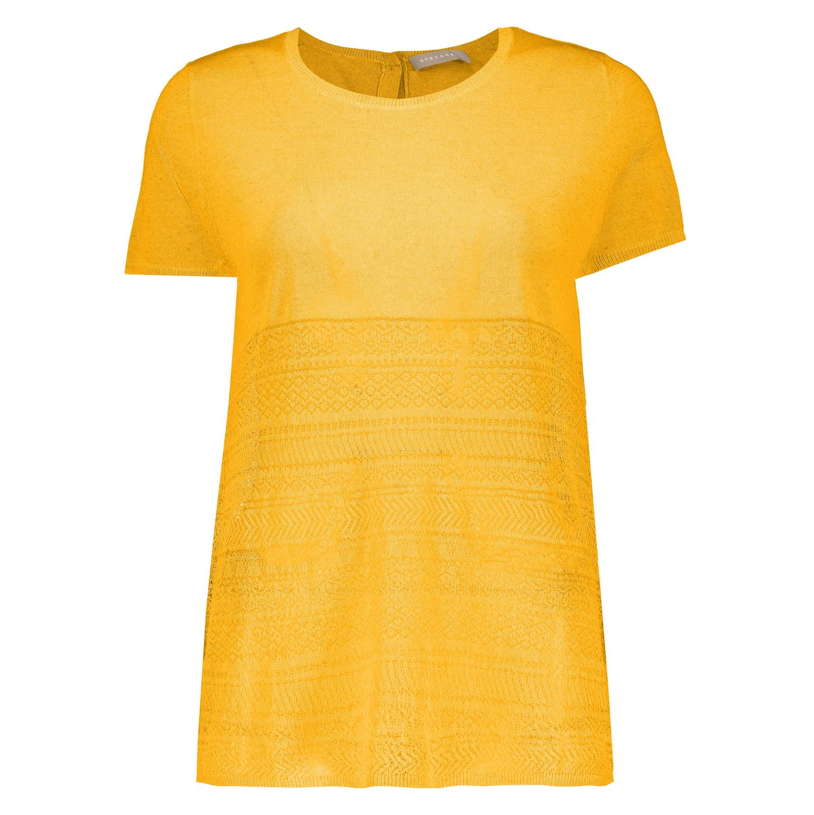 تی شرت ویسکوز یقه گرد زنانه - استفانل - زرد - 2