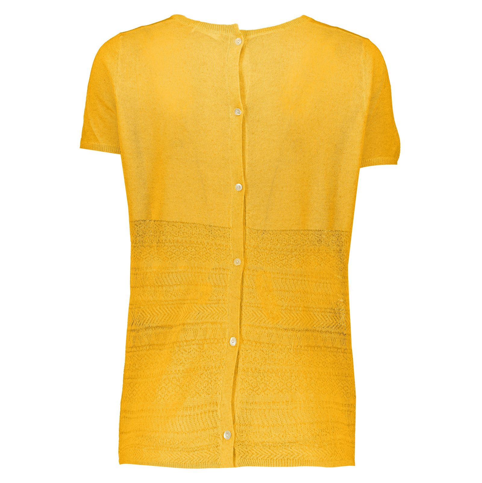 تی شرت ویسکوز یقه گرد زنانه - استفانل - زرد - 4