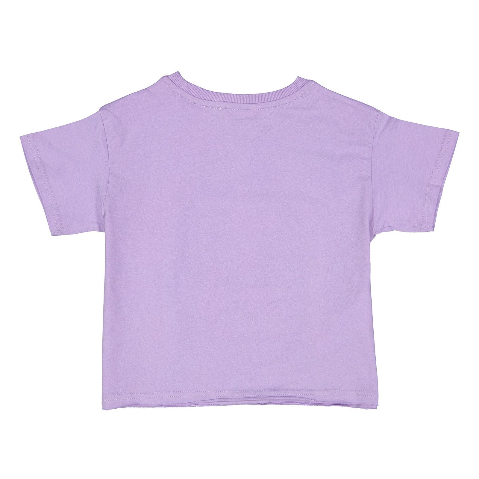 تی شرت نخی یقه گرد دخترانه - مانگو - بنفش - 4