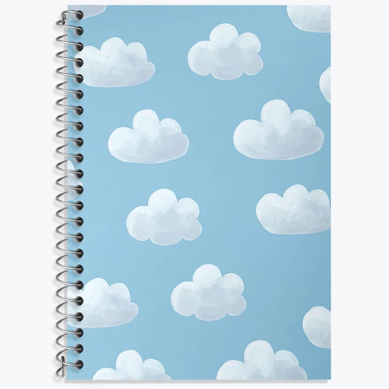 دفتر زبان 50 برگ خندالو مدل دو خط طرح ابر کد N359