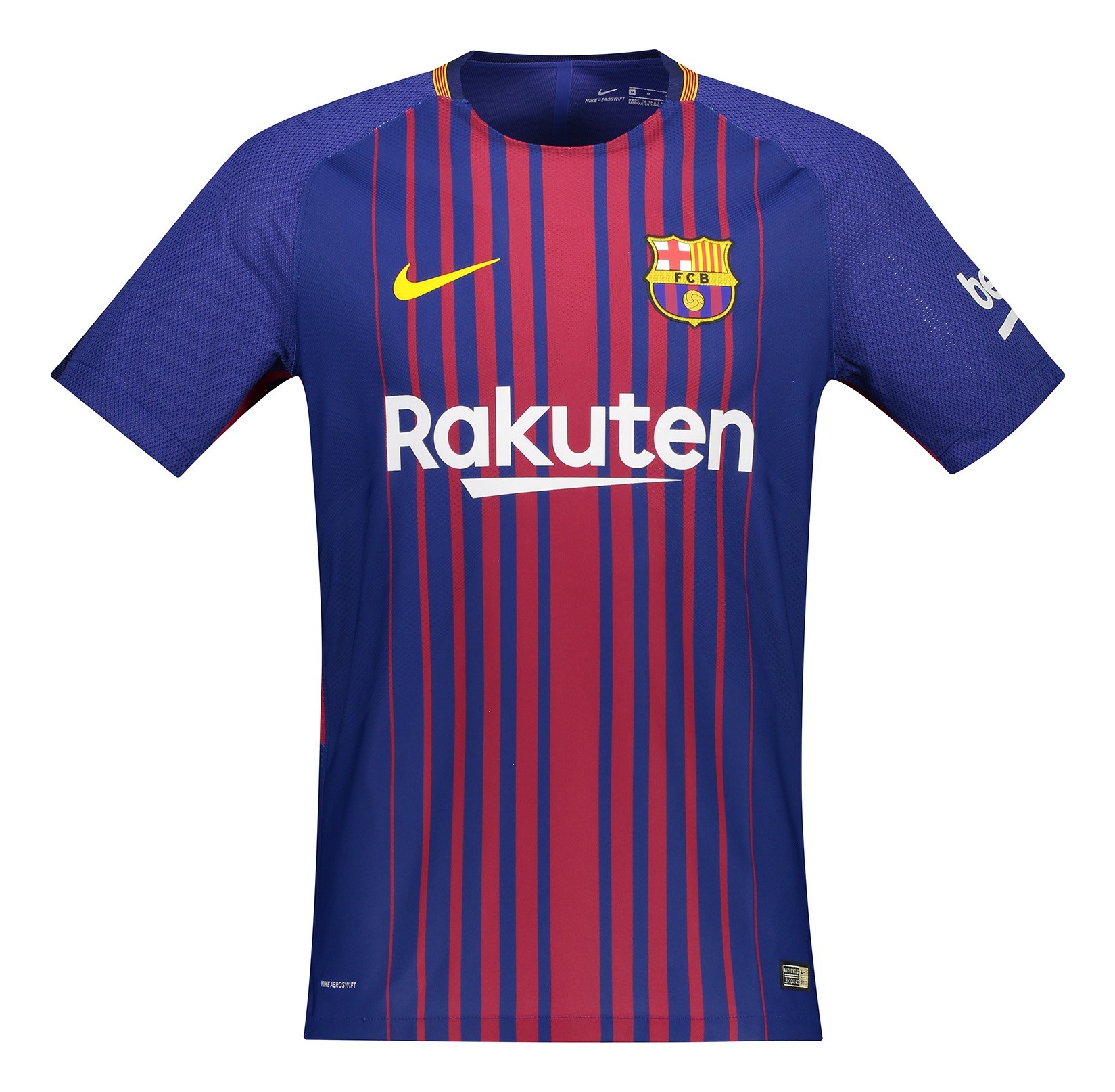 تی شرت ورزشی یقه گرد مردانه Barcelona Authentic Home Jersey 2017-2018 - نایکی